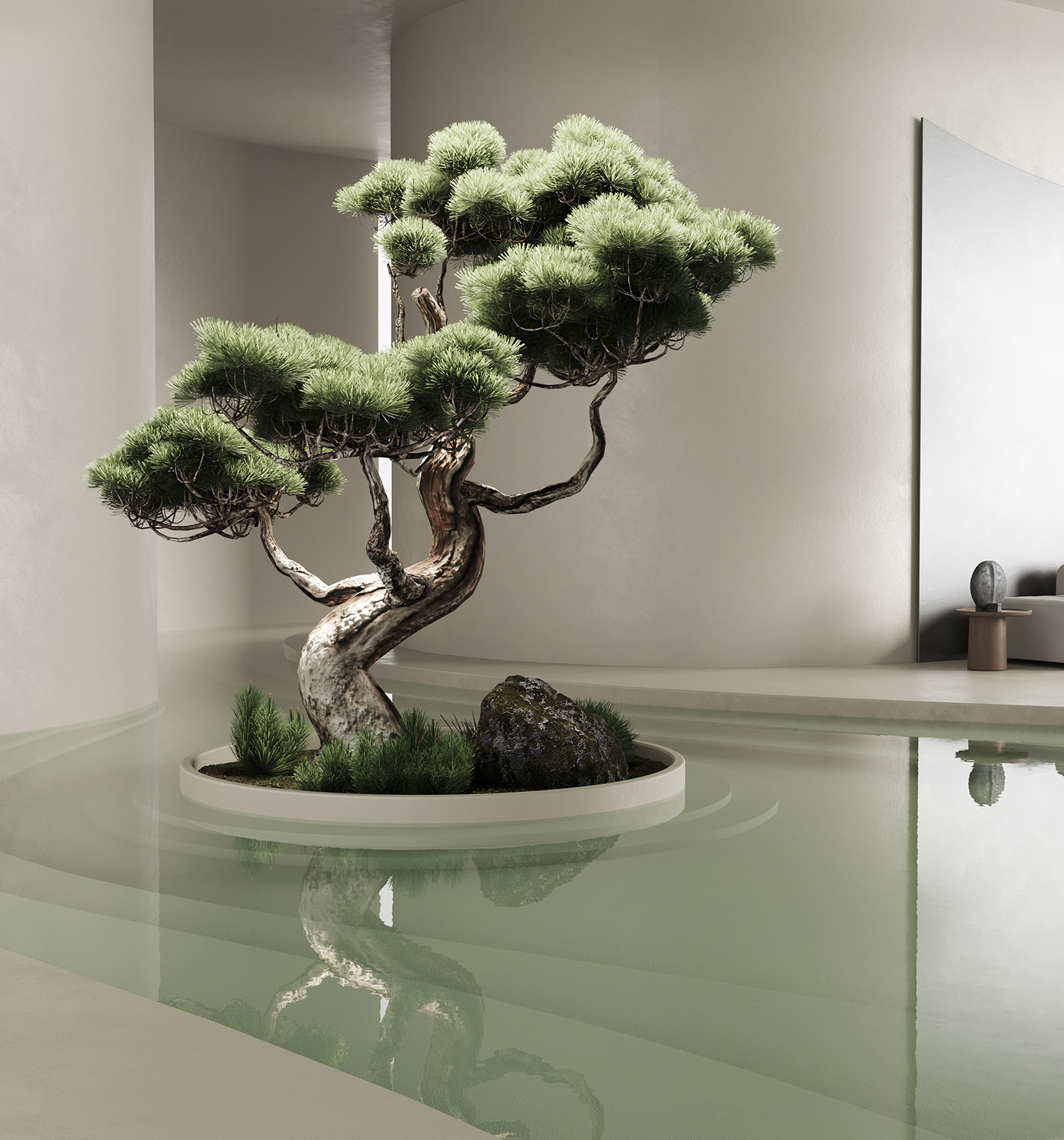 Minimalism，Concept interior，Render，