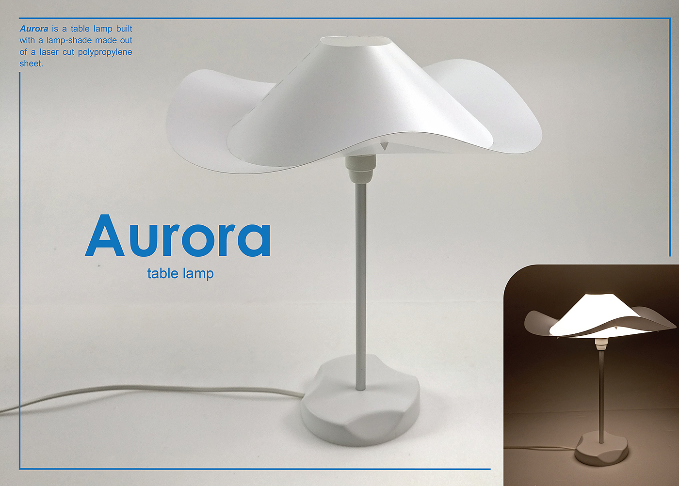 aurora，Desk lamp，Aluminum rod，propylene，