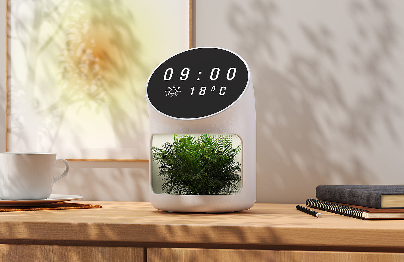 alarm clock，product design，Appearance design，Green plant，