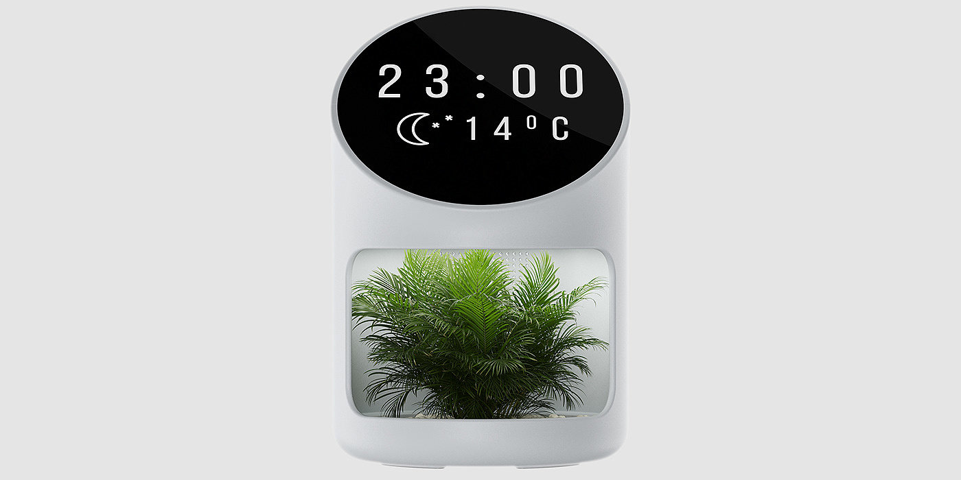 alarm clock，product design，Appearance design，Green plant，