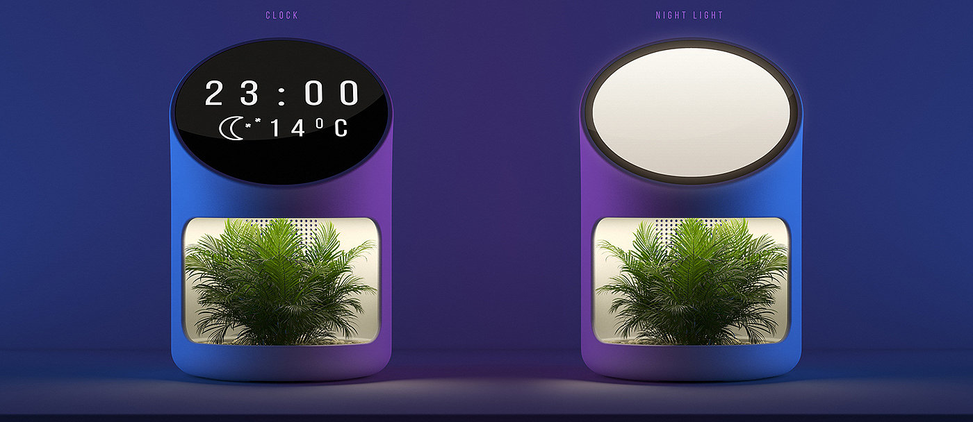 alarm clock，product design，Appearance design，Green plant，