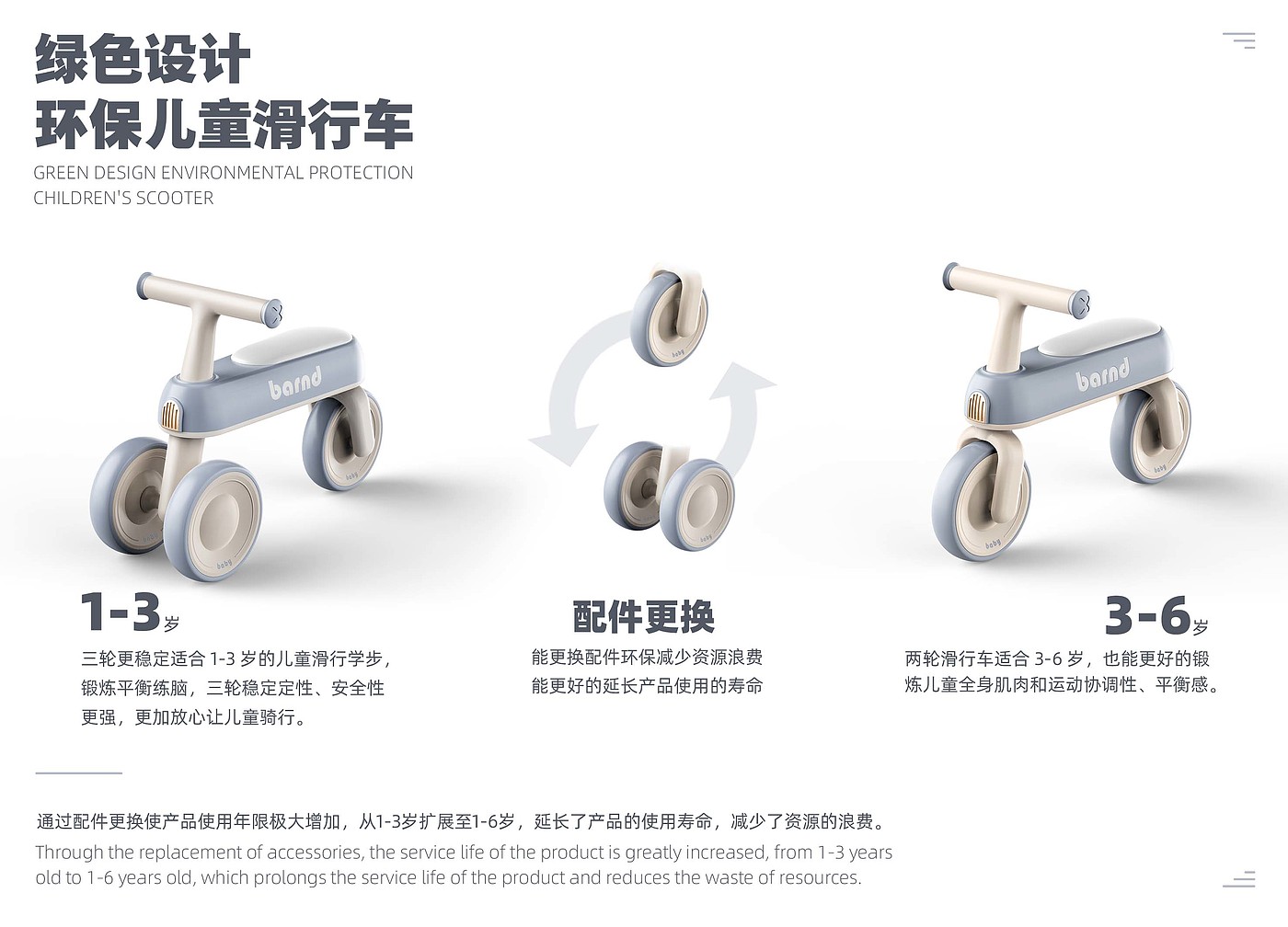 Children's balance car，Children's scooter，product design，Stroller，Advanced color matching，Long form，Mother and baby，