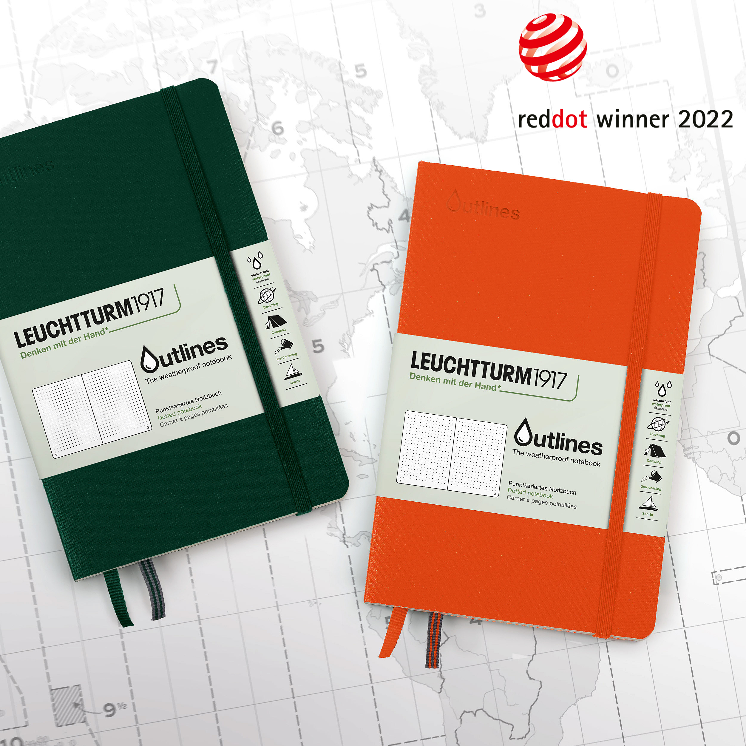 2022 Red Dot Product Design Award，Outlines，notebook，waterproof，