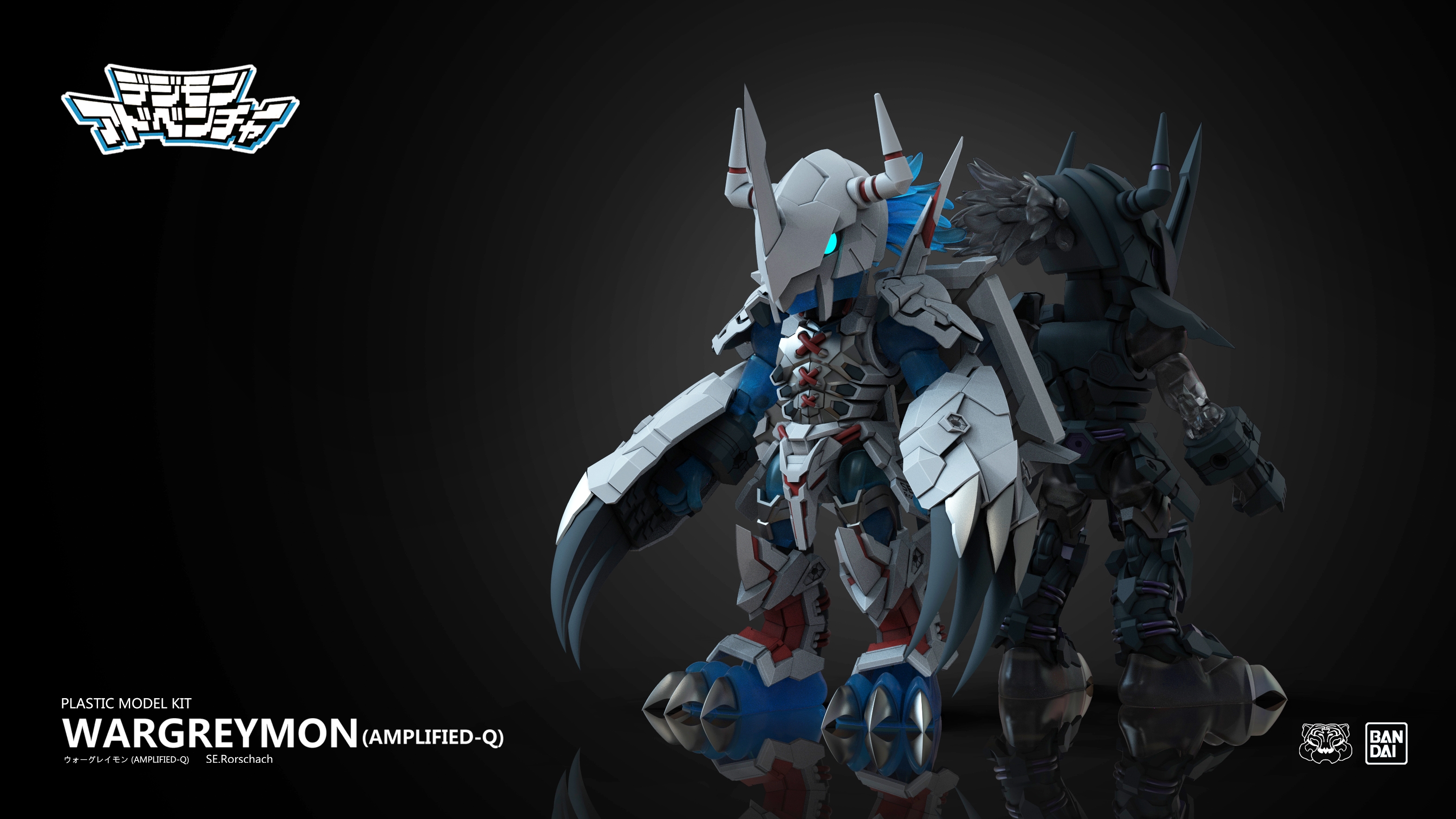 Digital Monster，Battle Tyrannosaurus Beast，comic，modeling，Render，