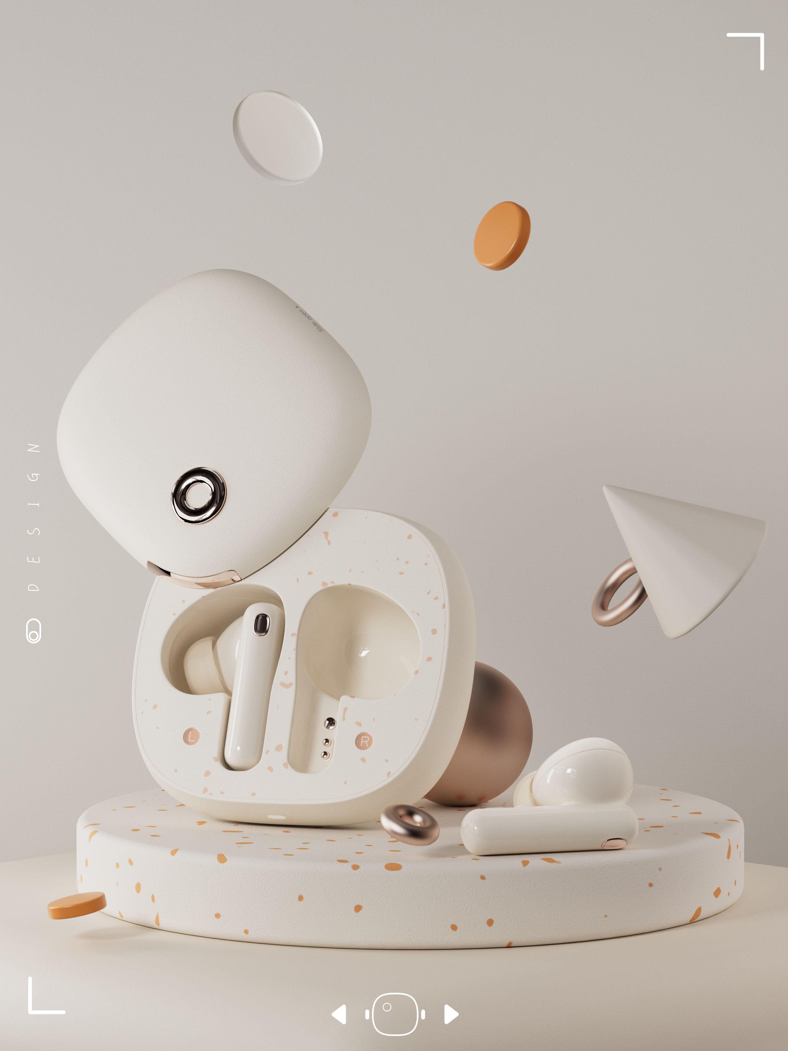 Bluetooth headset，headset，travel，relax，Render，Visual typesetting，Travel diary，5% design，