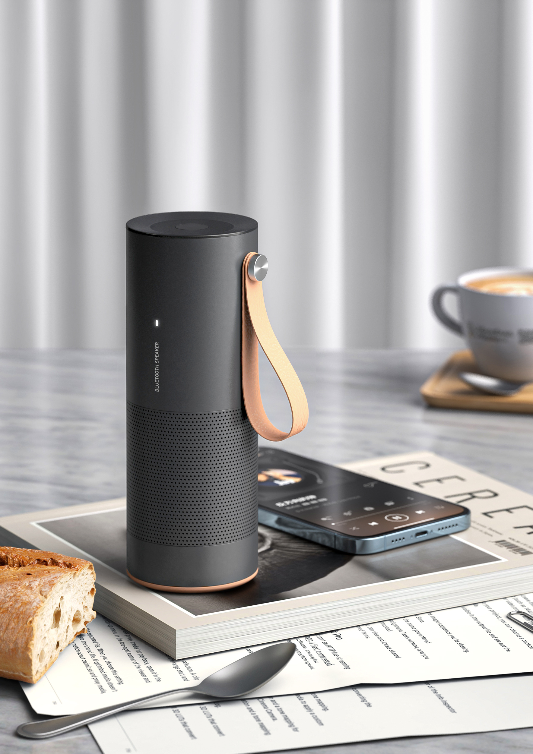 Realistic，headset，sound，Handle，White base map，Scene rendering，keyshot，