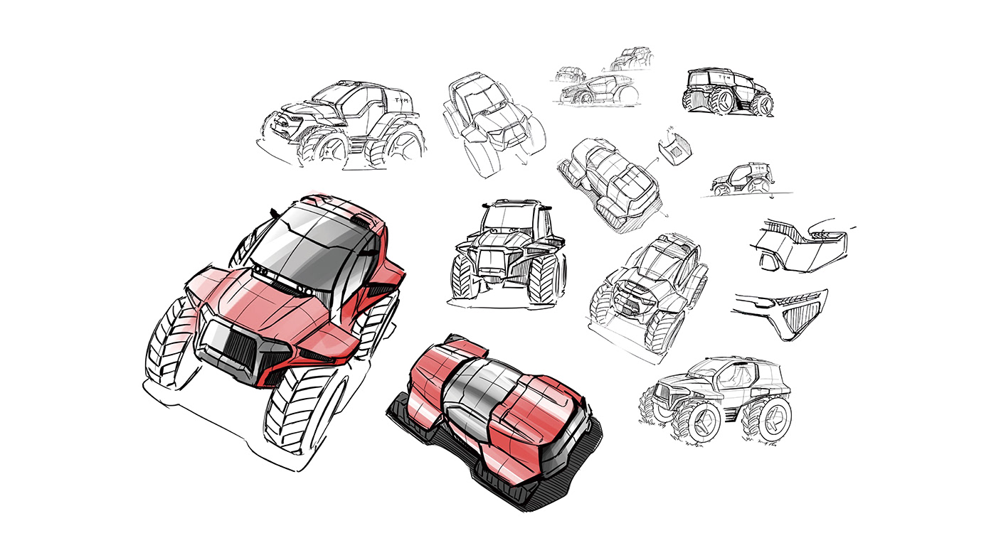 Electric，Tractor，3D modeling，