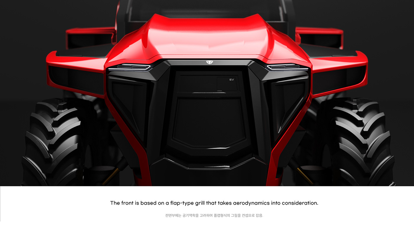 Electric，Tractor，3D modeling，