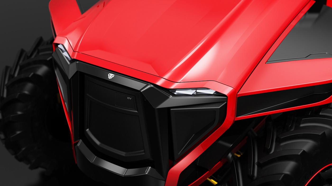 Electric，Tractor，3D modeling，