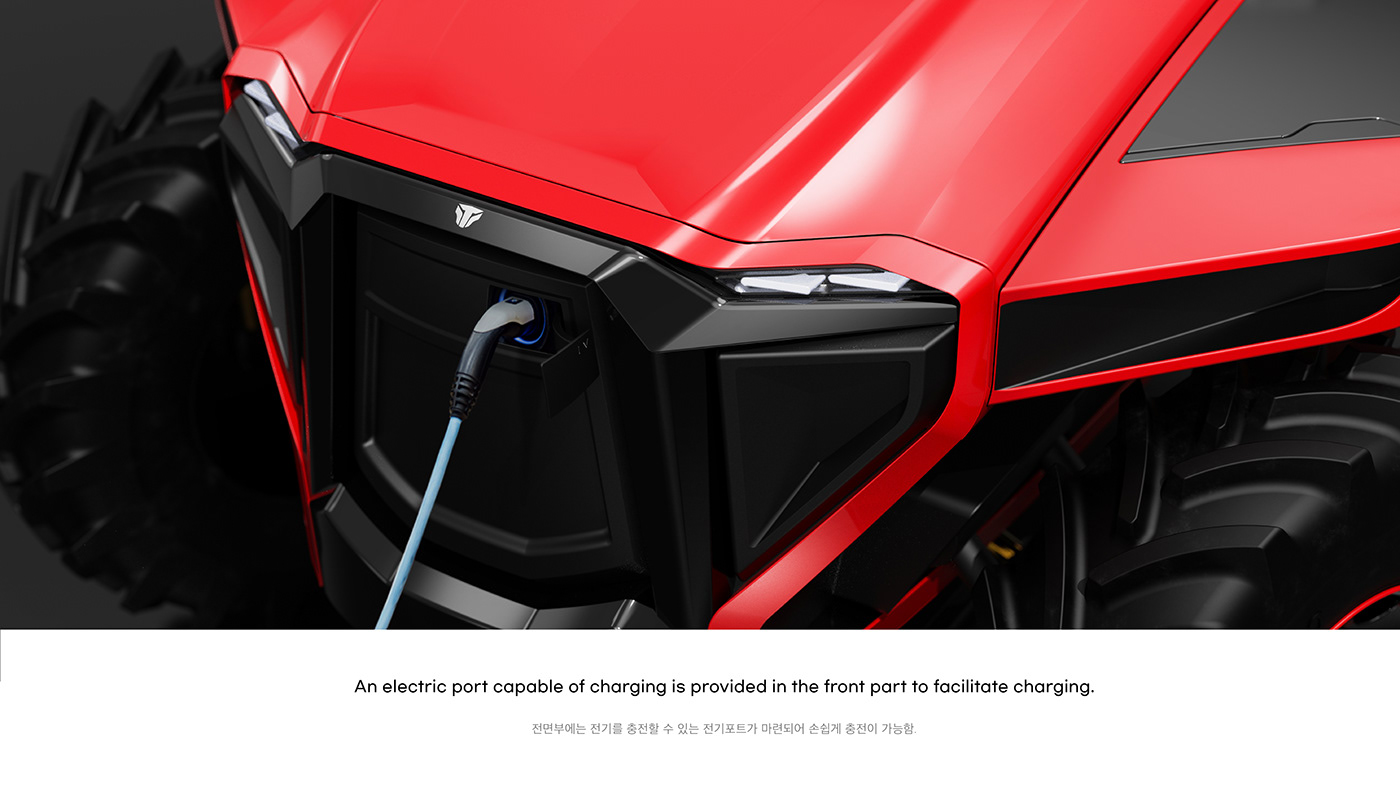 Electric，Tractor，3D modeling，