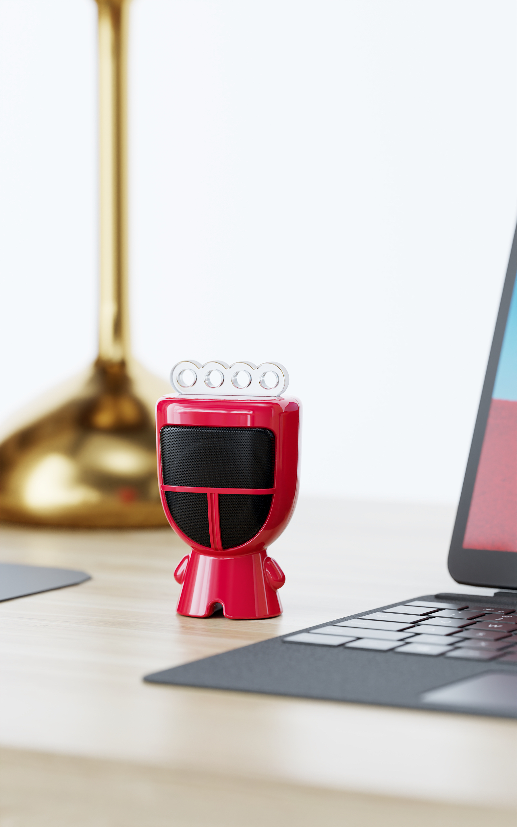 Bluetooth Speaker ，Doll，doll，Mini，product design，3D rendering，Mask，IP，