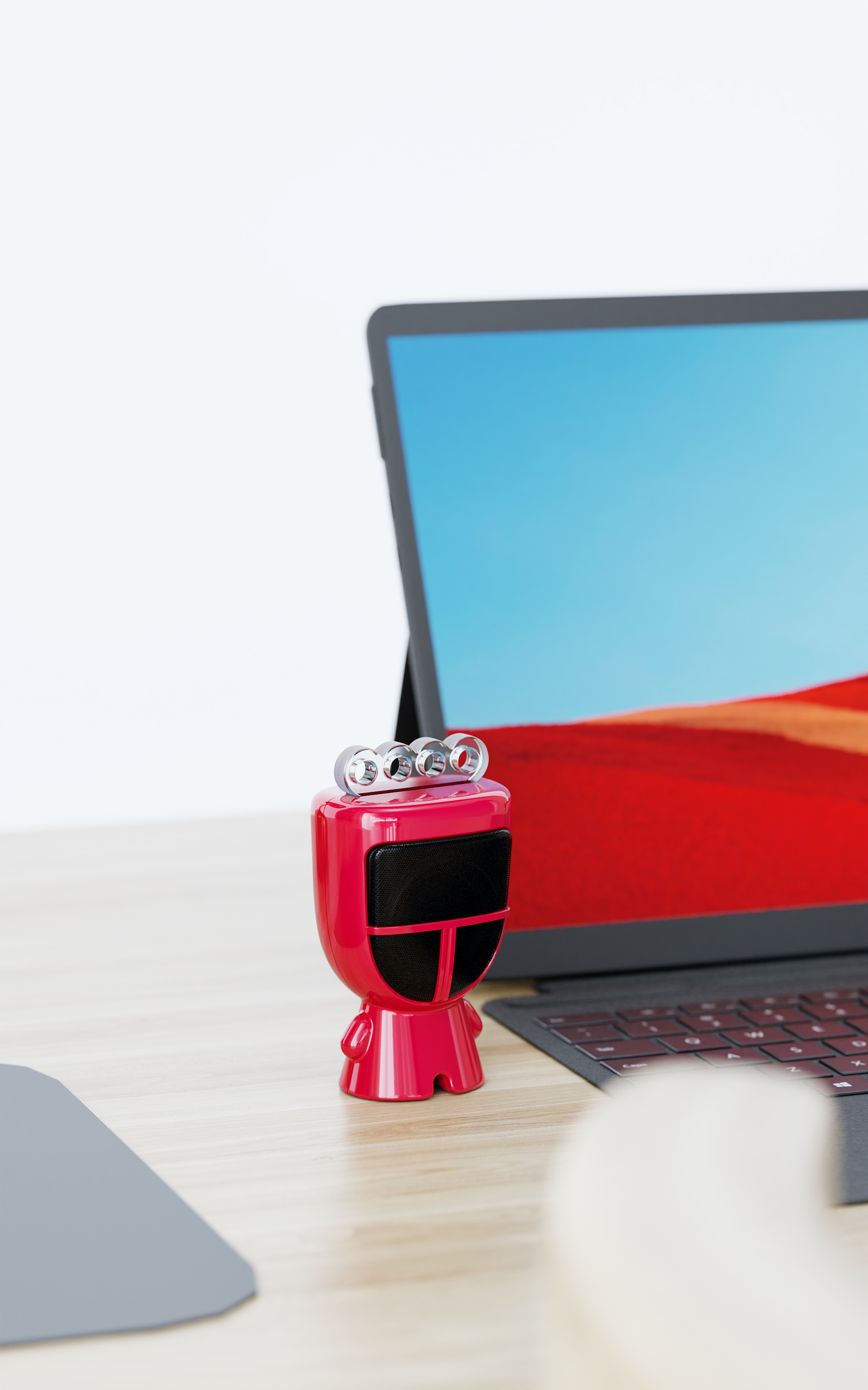 Bluetooth Speaker ，Doll，doll，Mini，product design，3D rendering，Mask，IP，