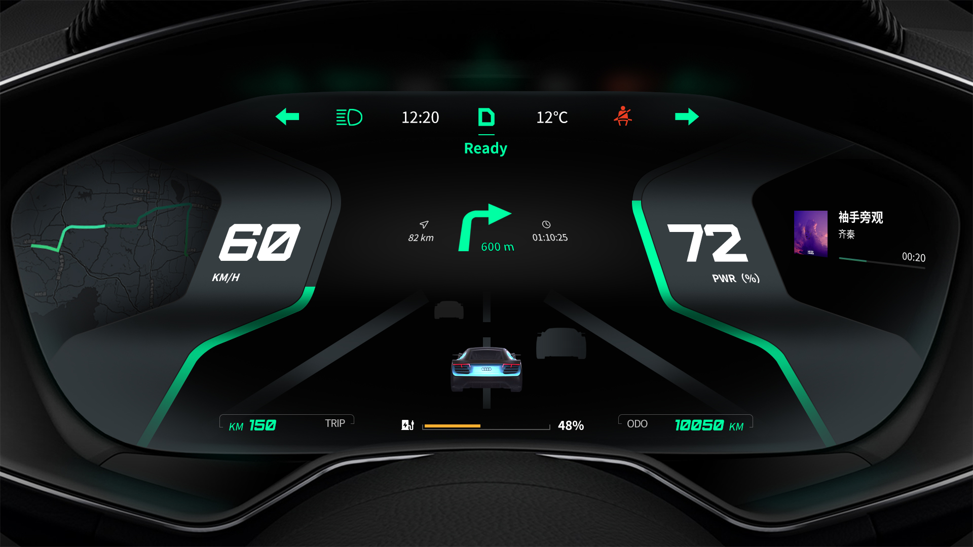 Interaction design，Automobile instrument，UI design，