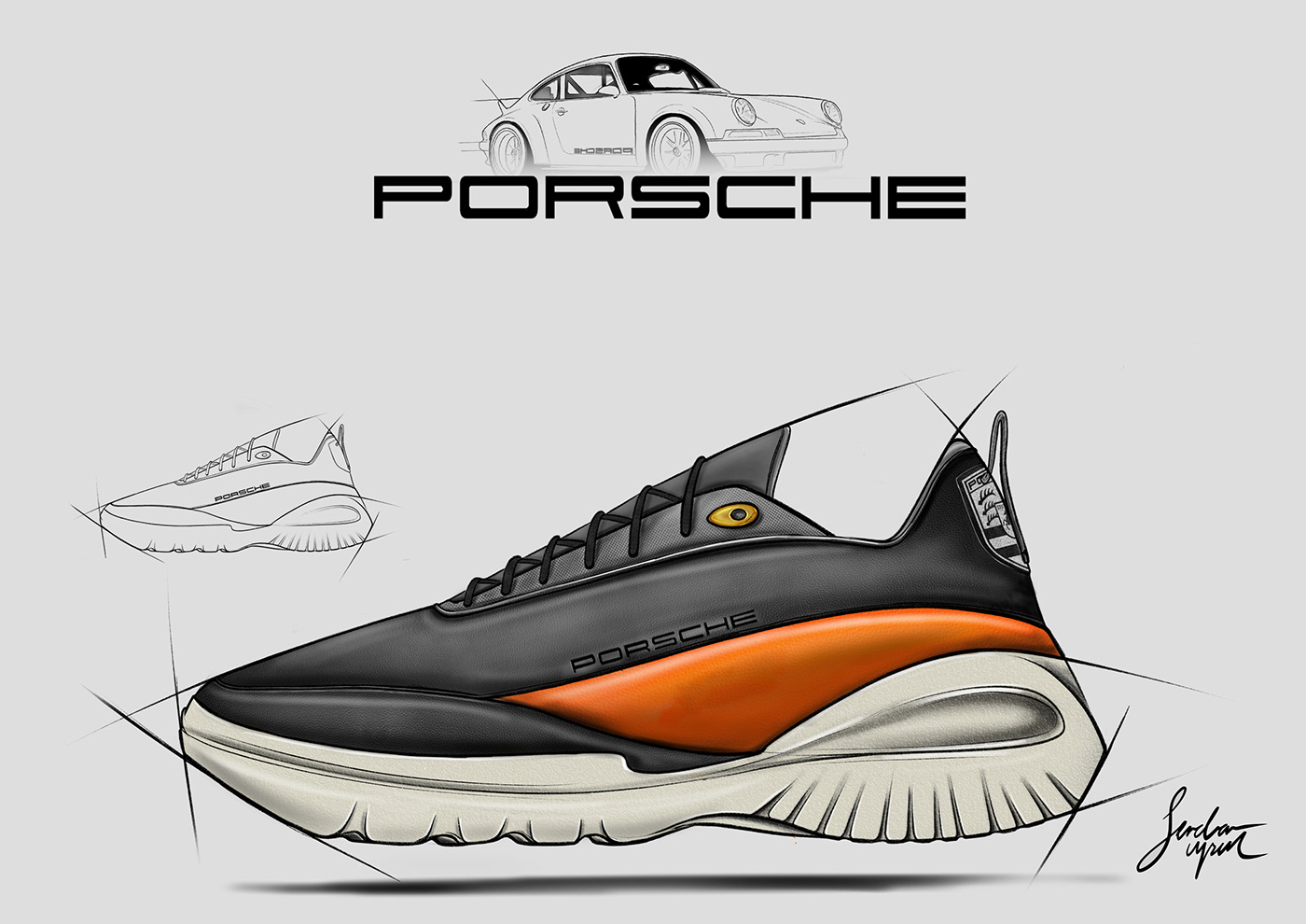 shoes，product design，fashion，Lamborghini，Porsche，Nike，