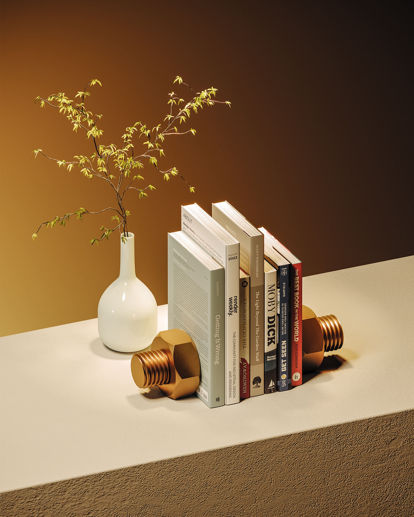 3d，cgi，Digital art，bookshelf，