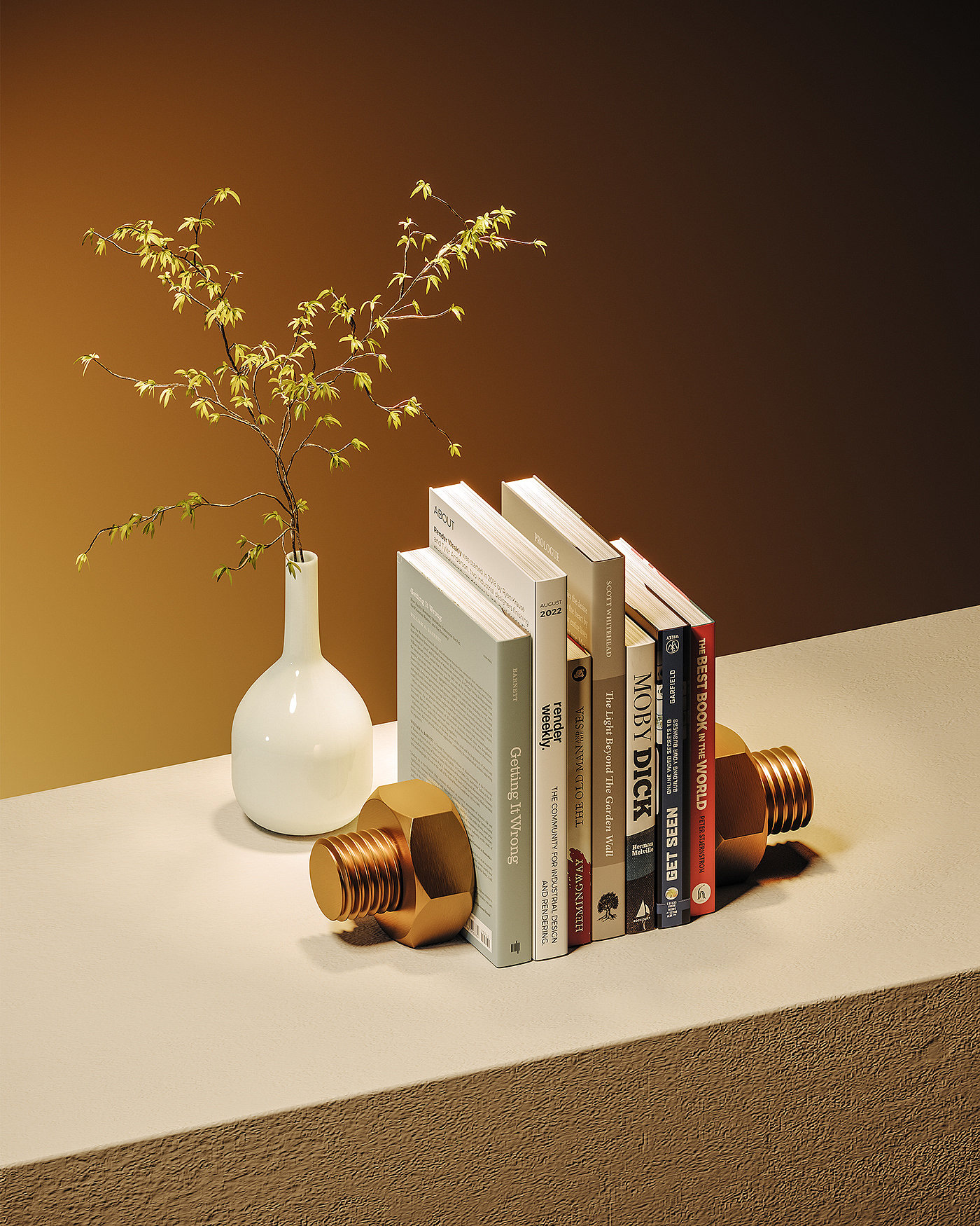 3d，cgi，Digital art，bookshelf，