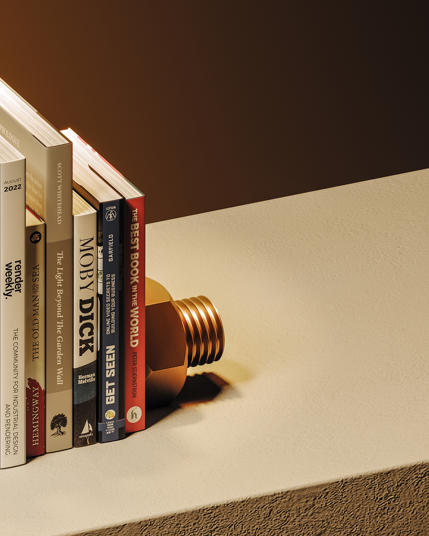 3d，cgi，Digital art，bookshelf，