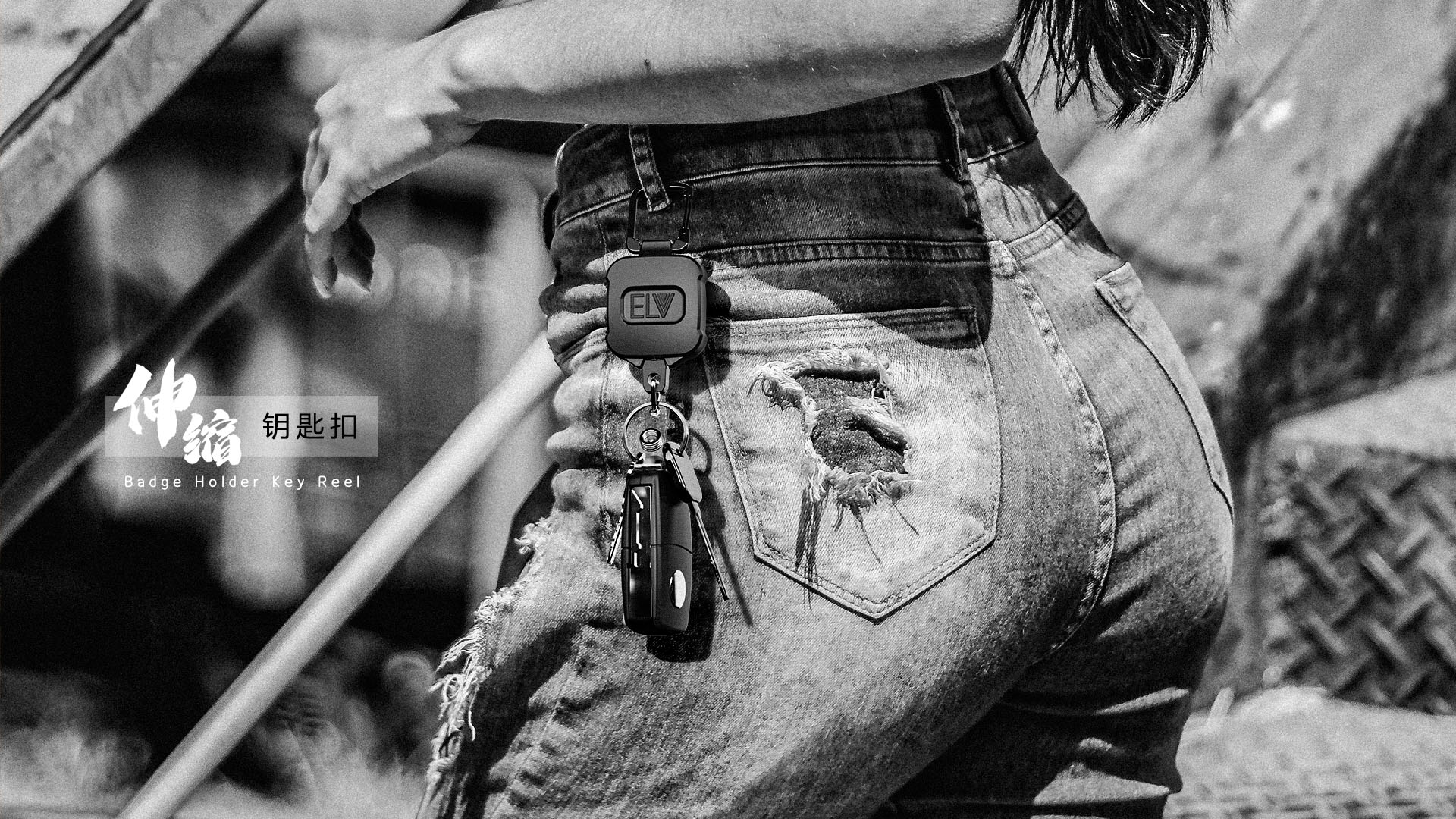 Key buckle，Key ring，Telescopic hanging rope，