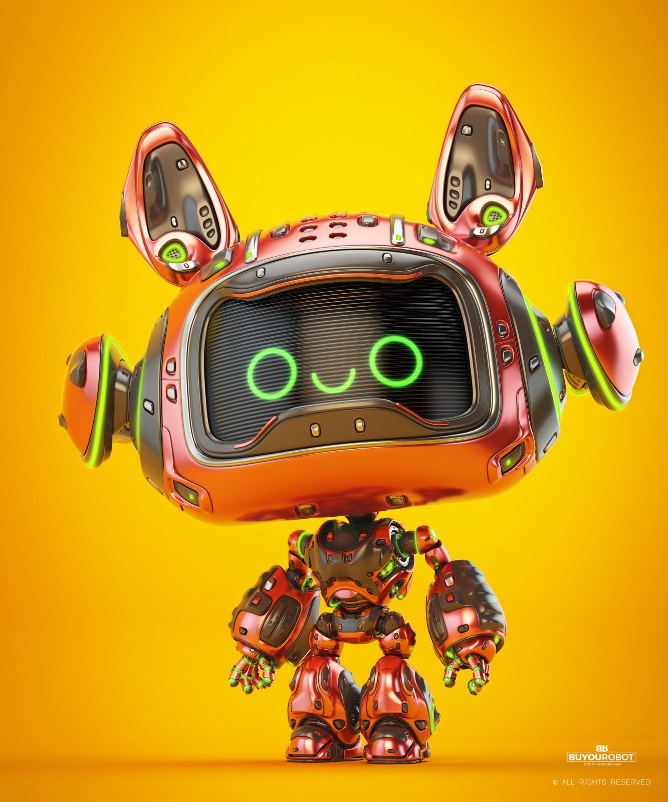 Cartoon，lovely，robot，scifi，red，Toys，