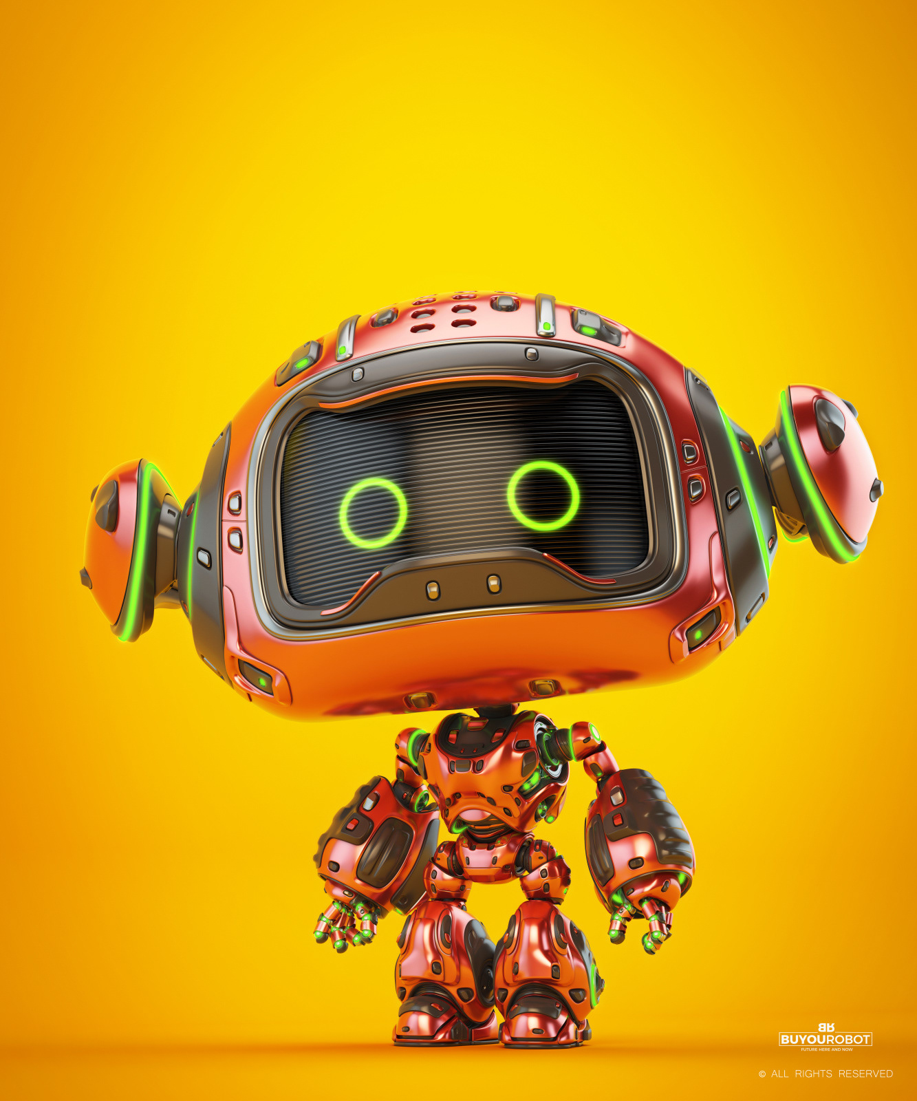 Cartoon，lovely，robot，scifi，red，Toys，