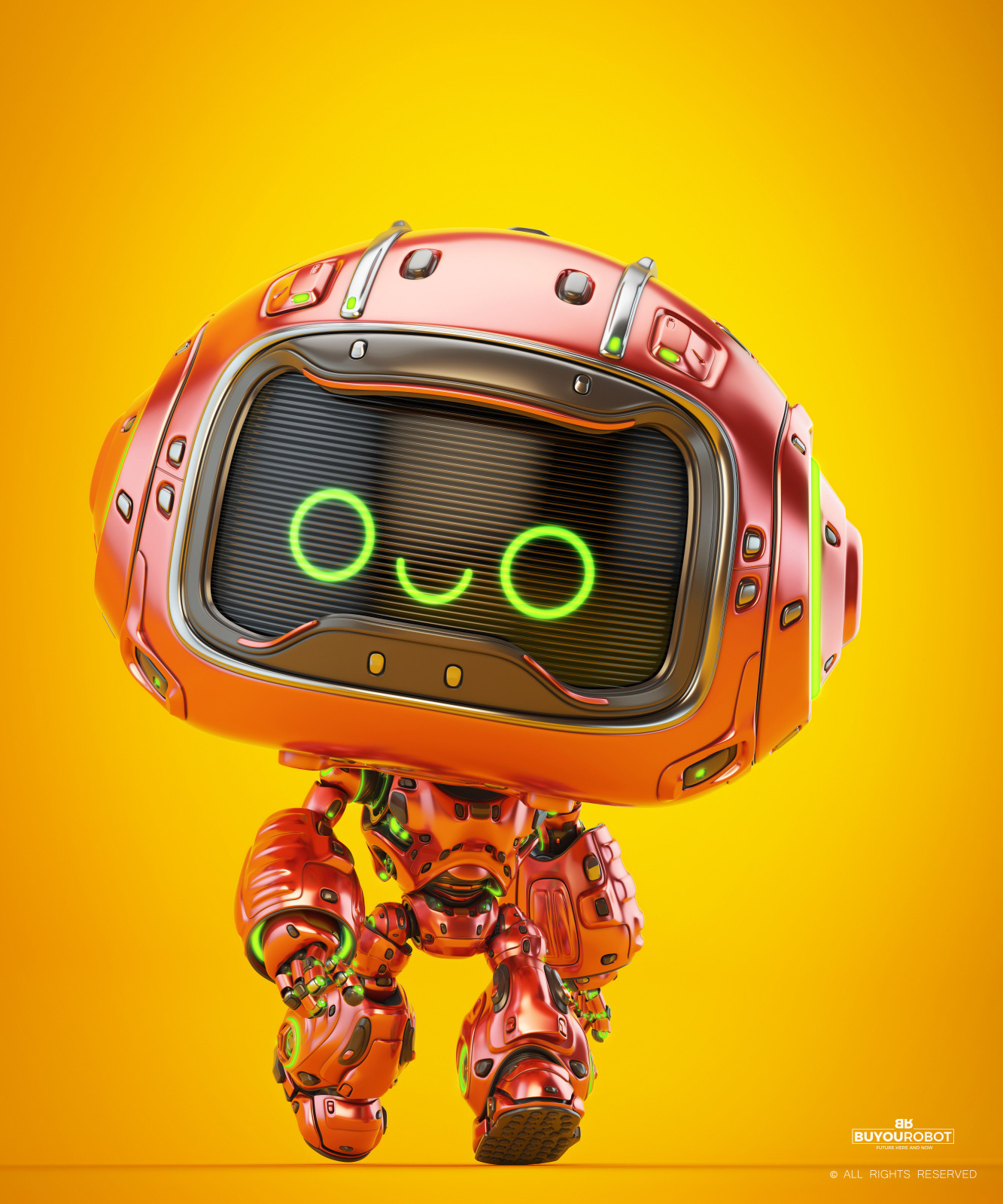 Cartoon，lovely，robot，scifi，red，Toys，