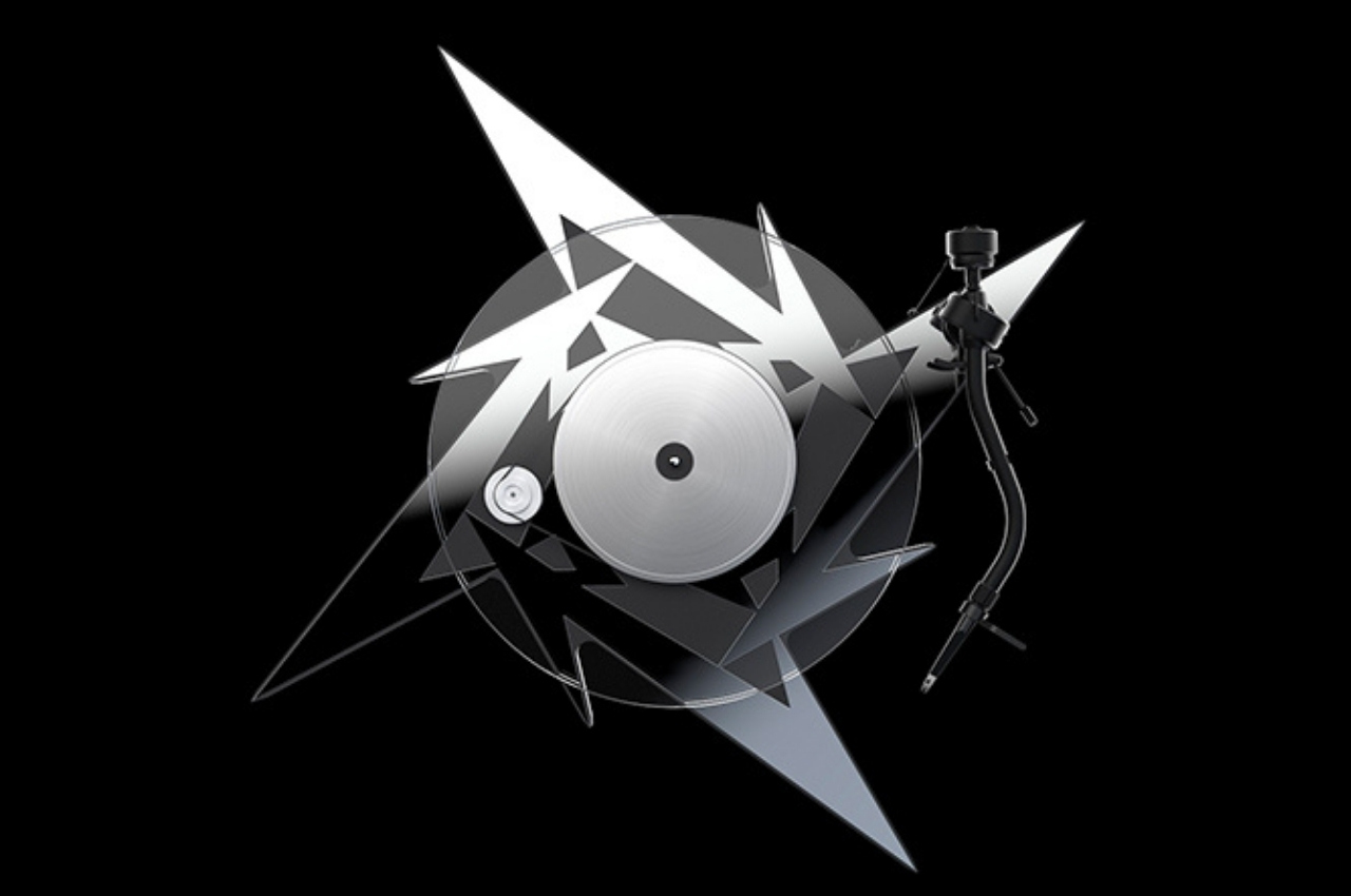 a record player，Metal music，product design，turntable，Metallica，
