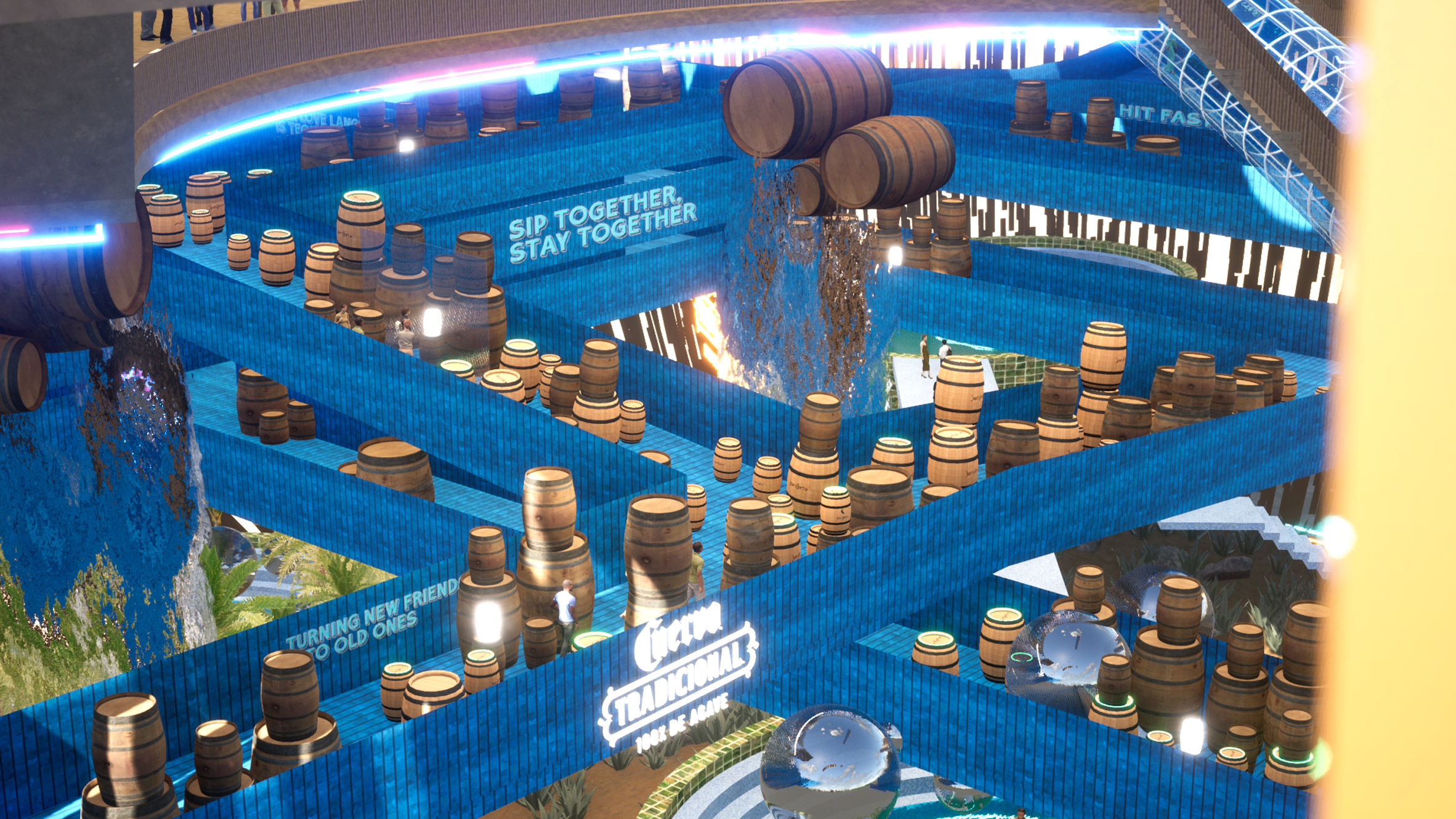 Winery，agave，interaction，Experience Center，Design，Model，