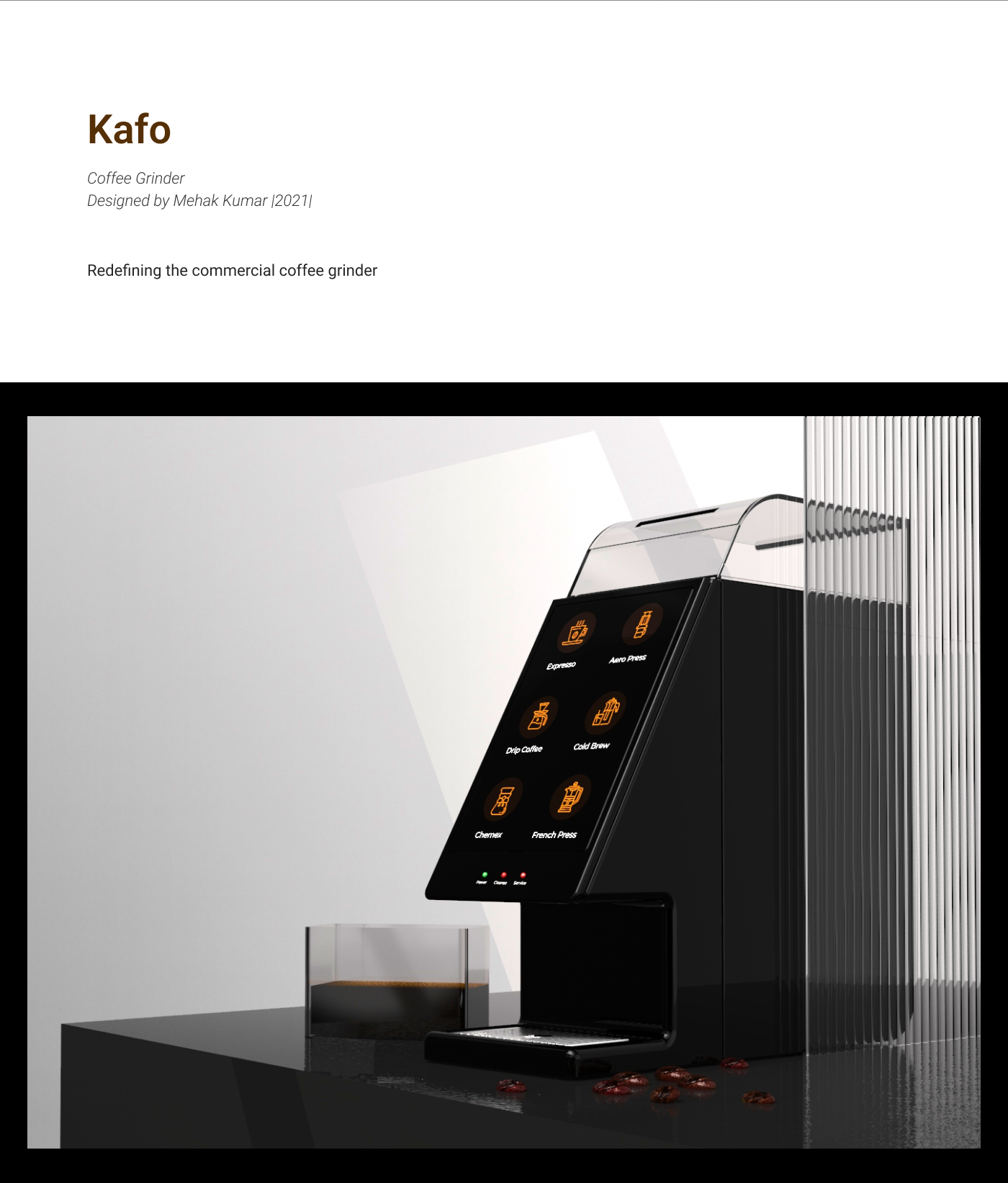 Coffee grinder，product design，Appearance design，intelligence，Kafo，