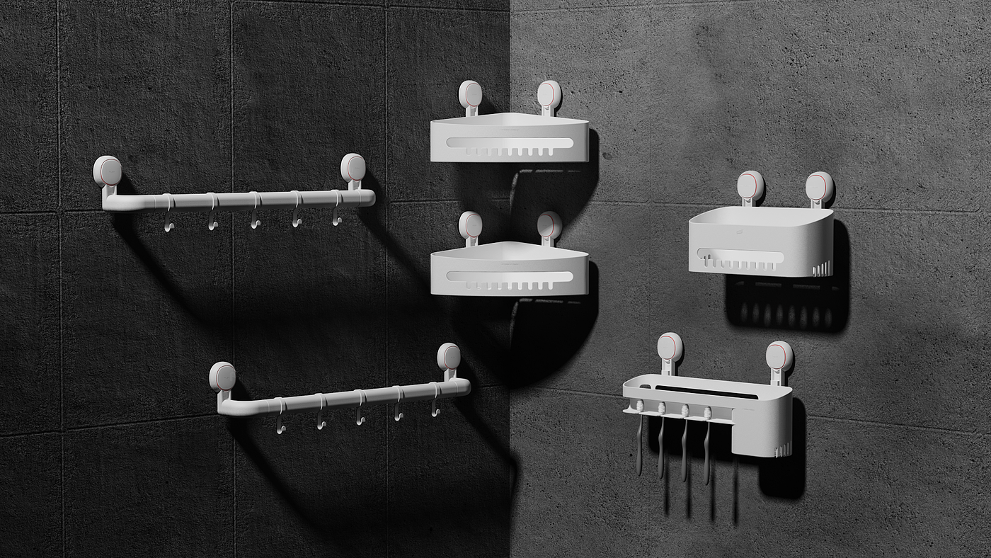 product design，industrial design，Home storage，IKEA，Nordic minimalism，Vacuum suction cup hook，