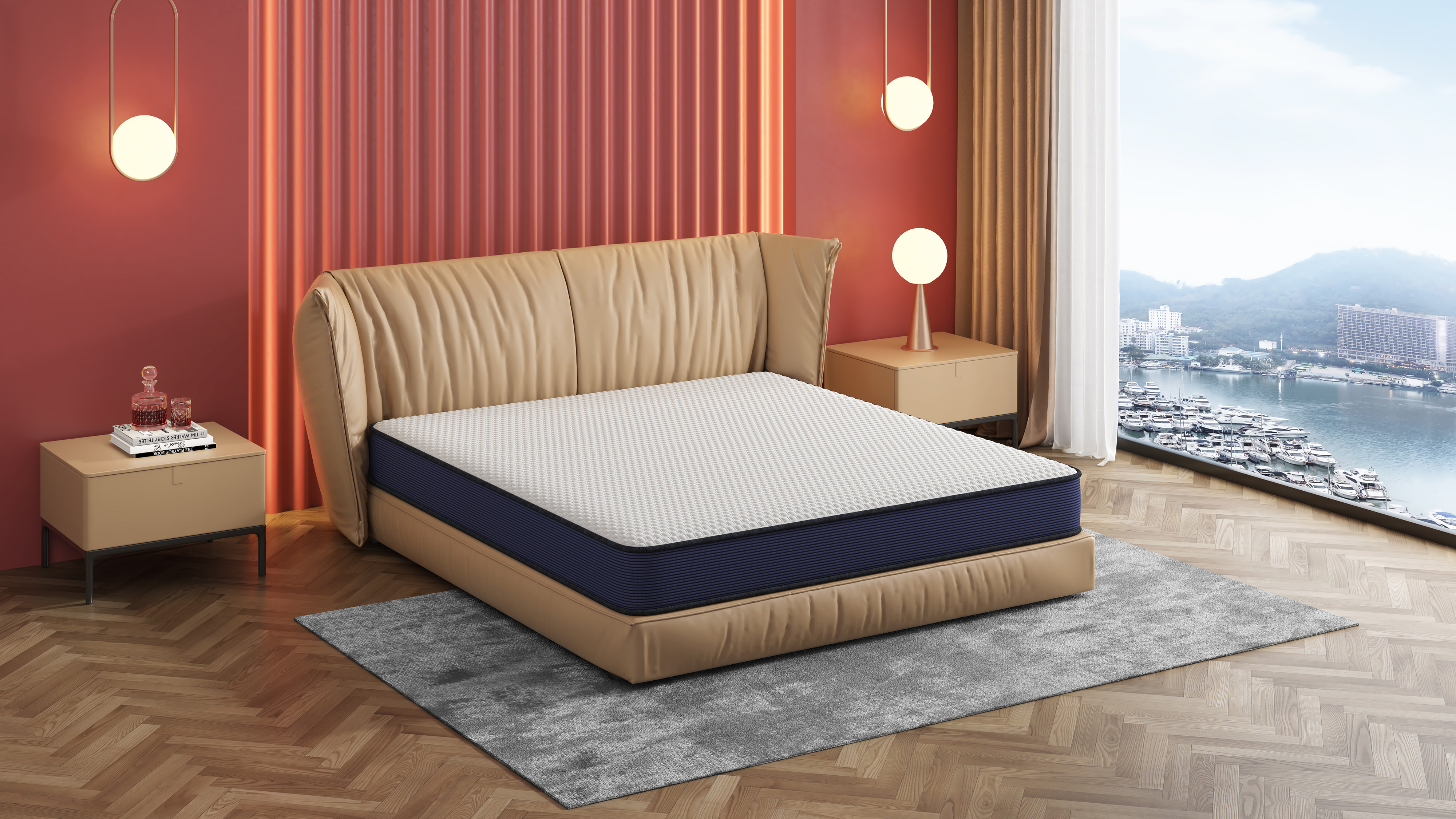 furniture，Bed，mattress，product design，Modeling and rendering animation tutorial，Antique Valley fragrance，3DS，3D modeling，