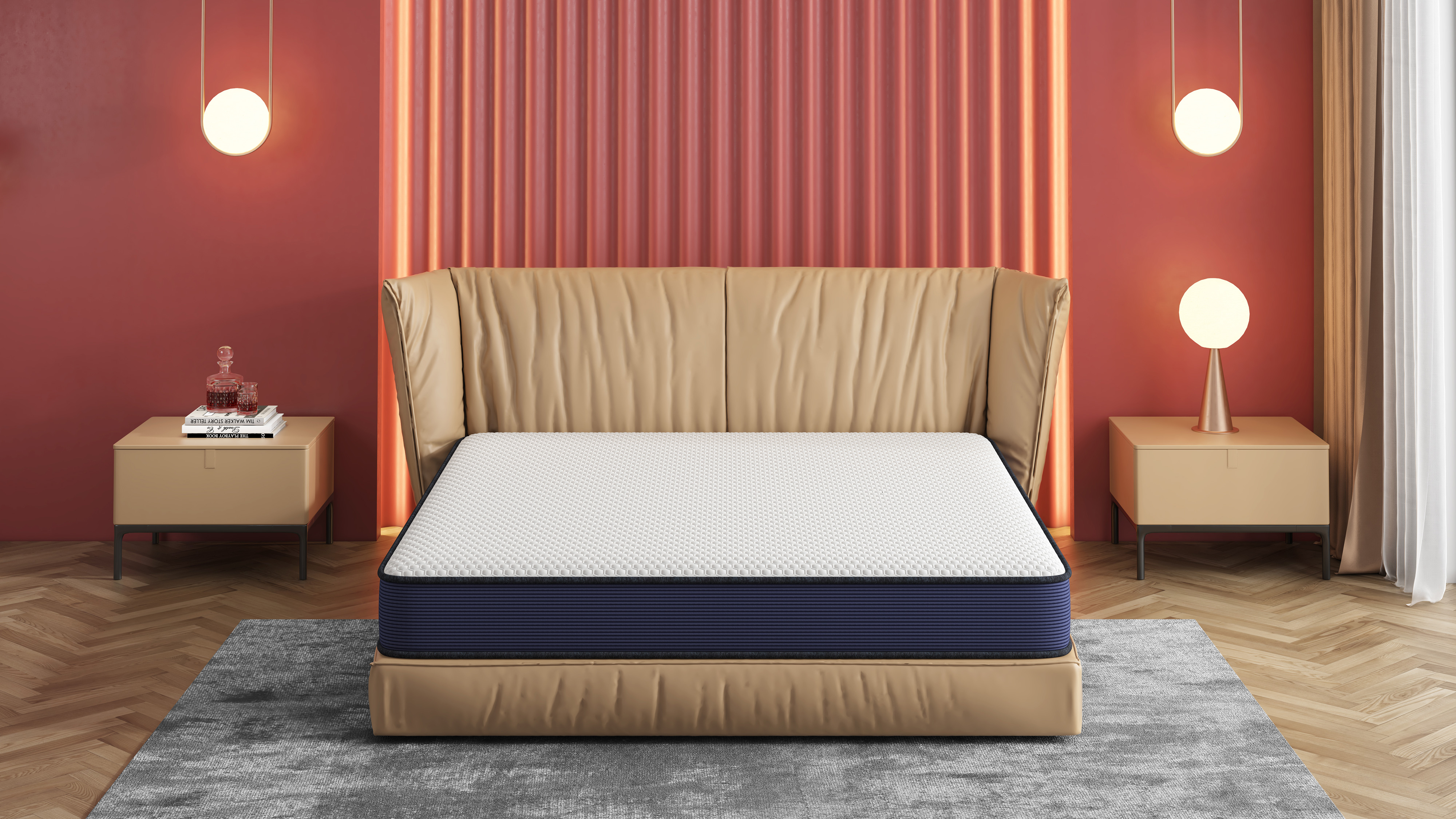 furniture，Bed，mattress，product design，Modeling and rendering animation tutorial，Antique Valley fragrance，3DS，3D modeling，