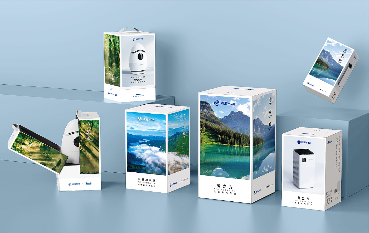 Brand design，Packaging design, packaging structure，IP Design，Logo design，Humidifier packaging，Health market，Home appliance packaging，Marketing planning，