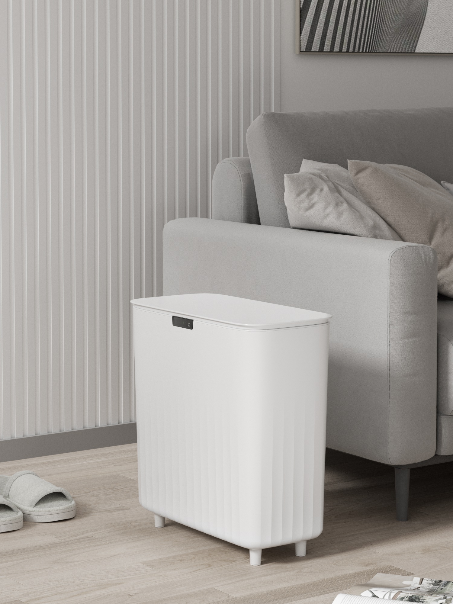 Intelligent trash can，Inductive trash can，Qingmei Institute，QIQIMI Kiss US，industrial design，product design，