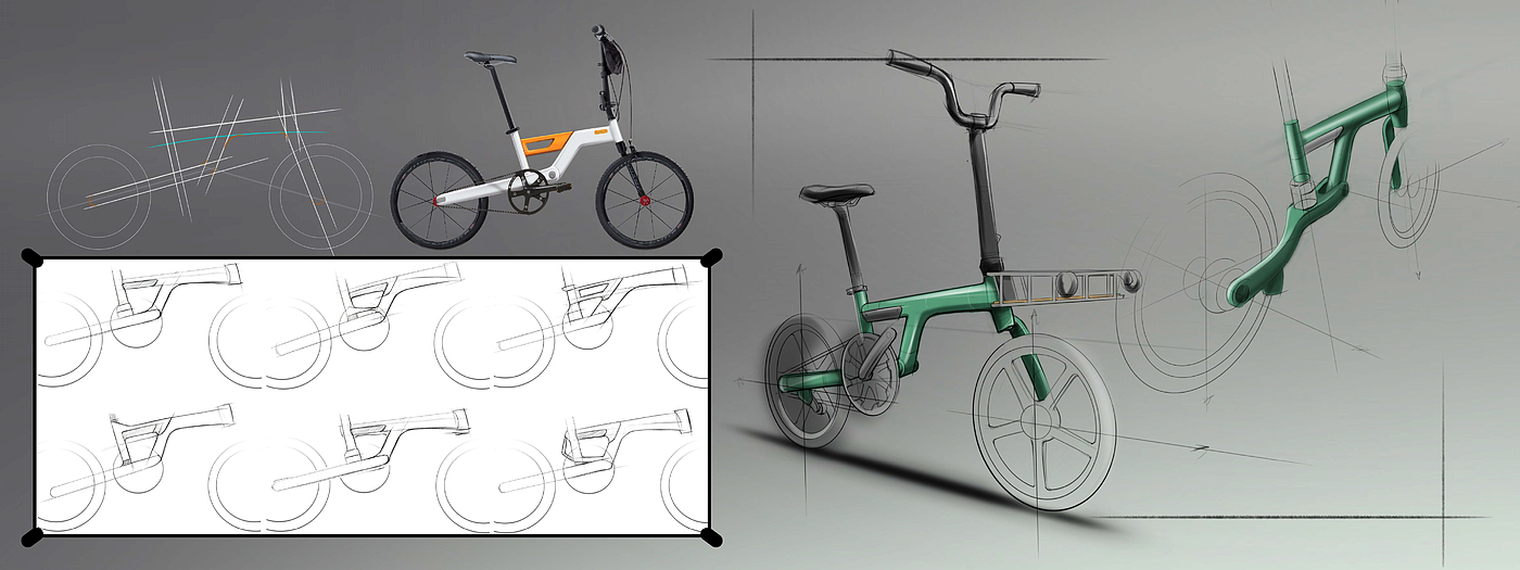 if，红点，自行车设计，折叠自行车，