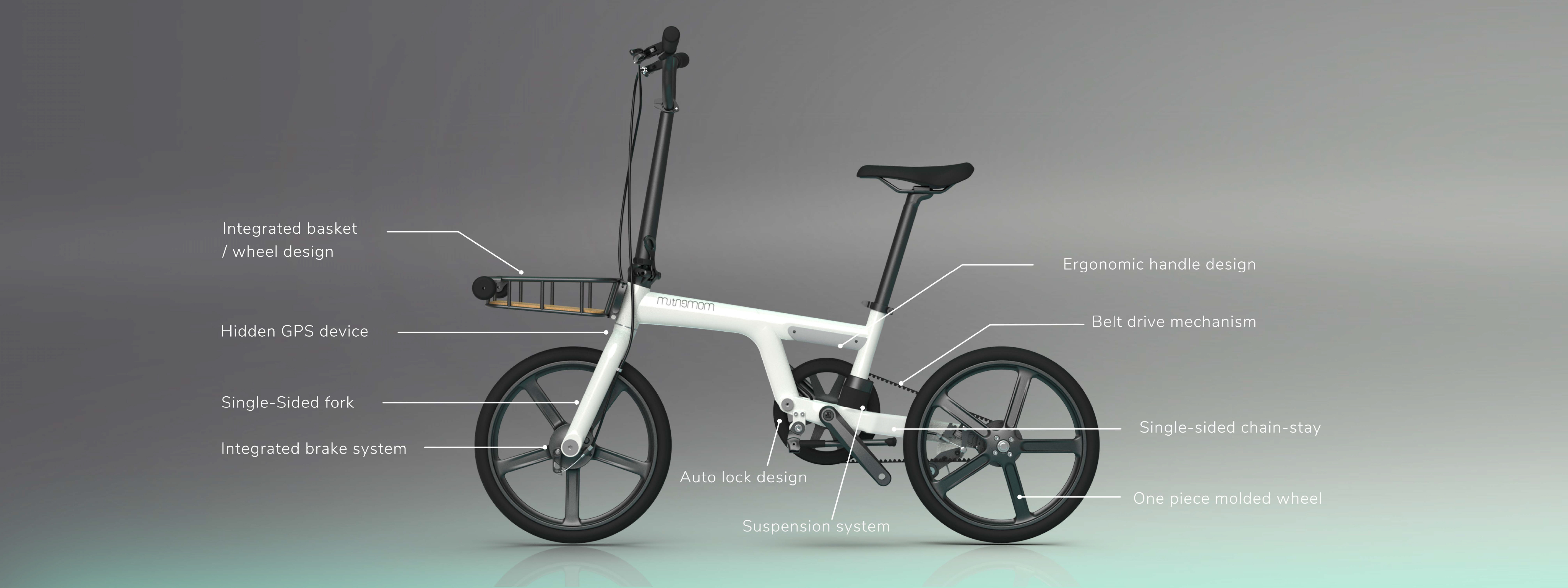 if，red dot，Bicycle design，Folding bicycle，