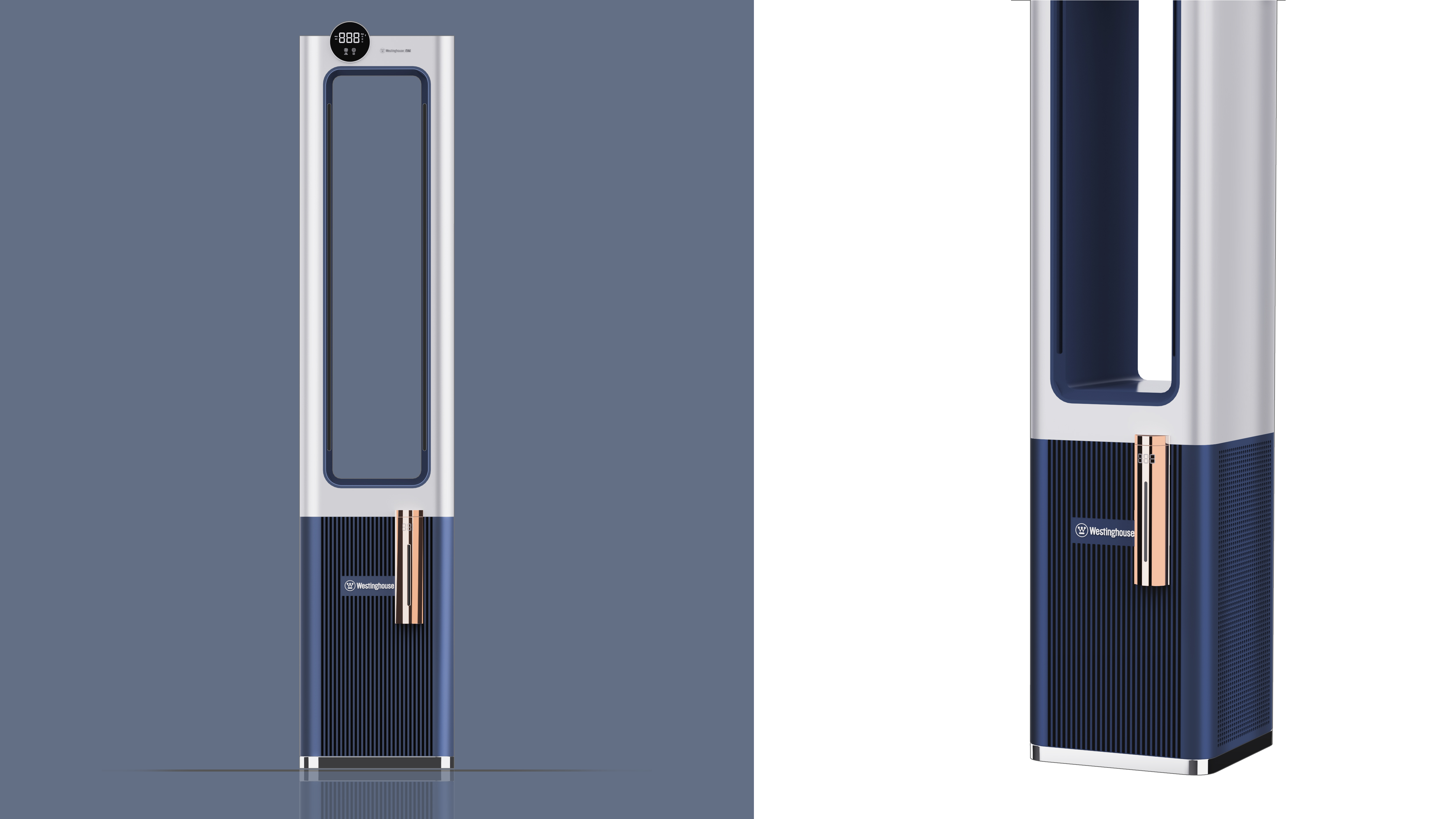 industrial design，Light luxury，Leafless fan，Home appliance design，Home product design，Sense of science and technology，Wireless remote control，Air conditioning fan，