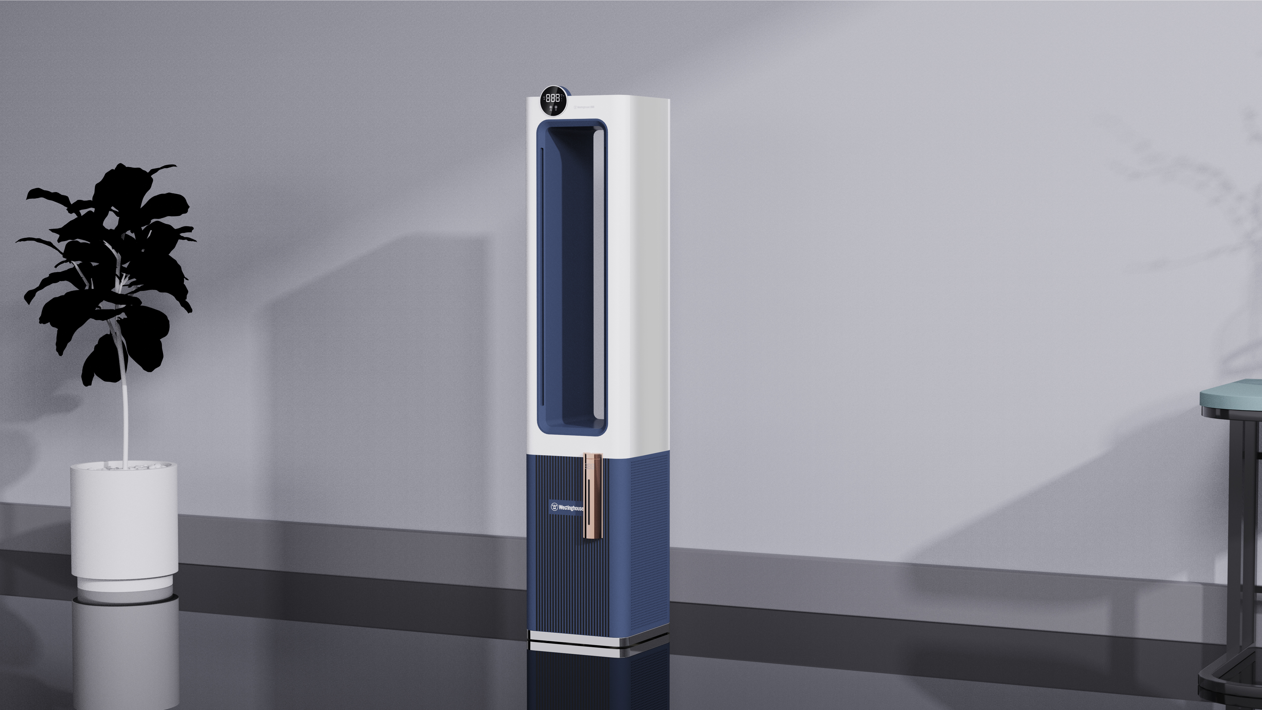 industrial design，Light luxury，Leafless fan，Home appliance design，Home product design，Sense of science and technology，Wireless remote control，Air conditioning fan，