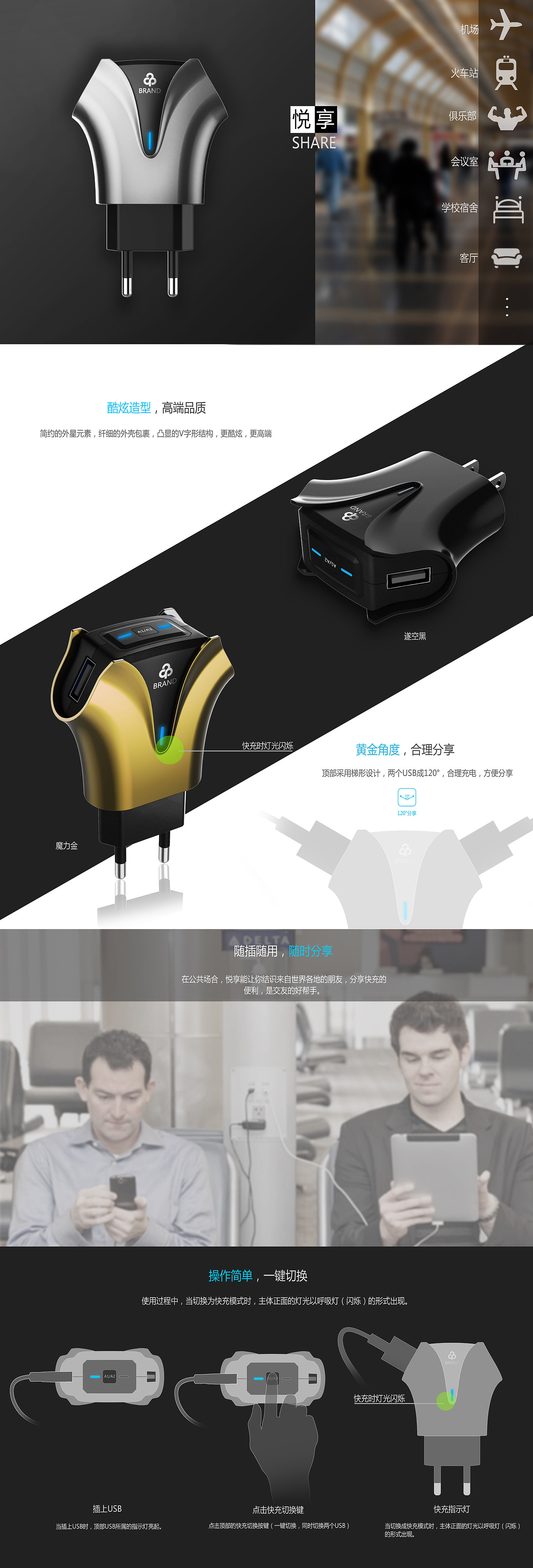 product design，Charger，Mobile phone fast charging，