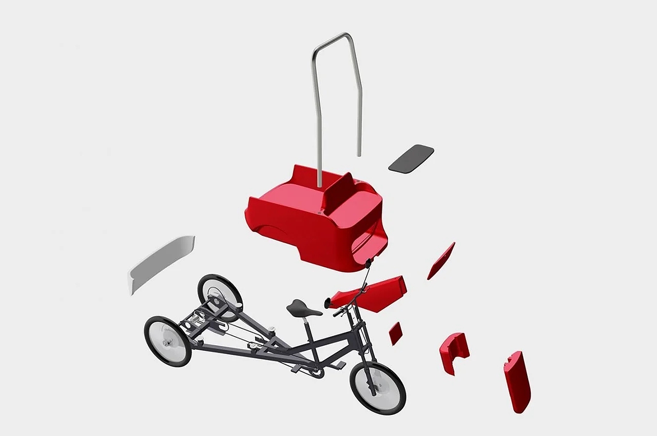Cargo bicycle，Round，Electric，industrial design，