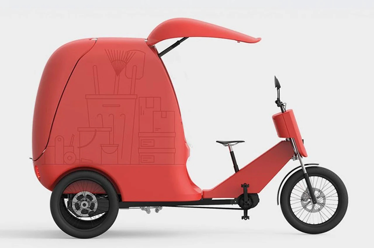 Cargo bicycle，Round，Electric，industrial design，