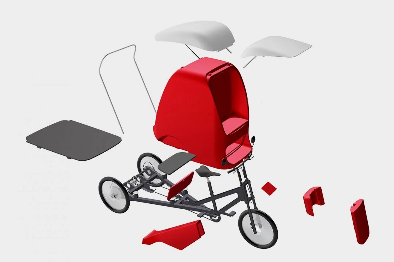 Cargo bicycle，Round，Electric，industrial design，