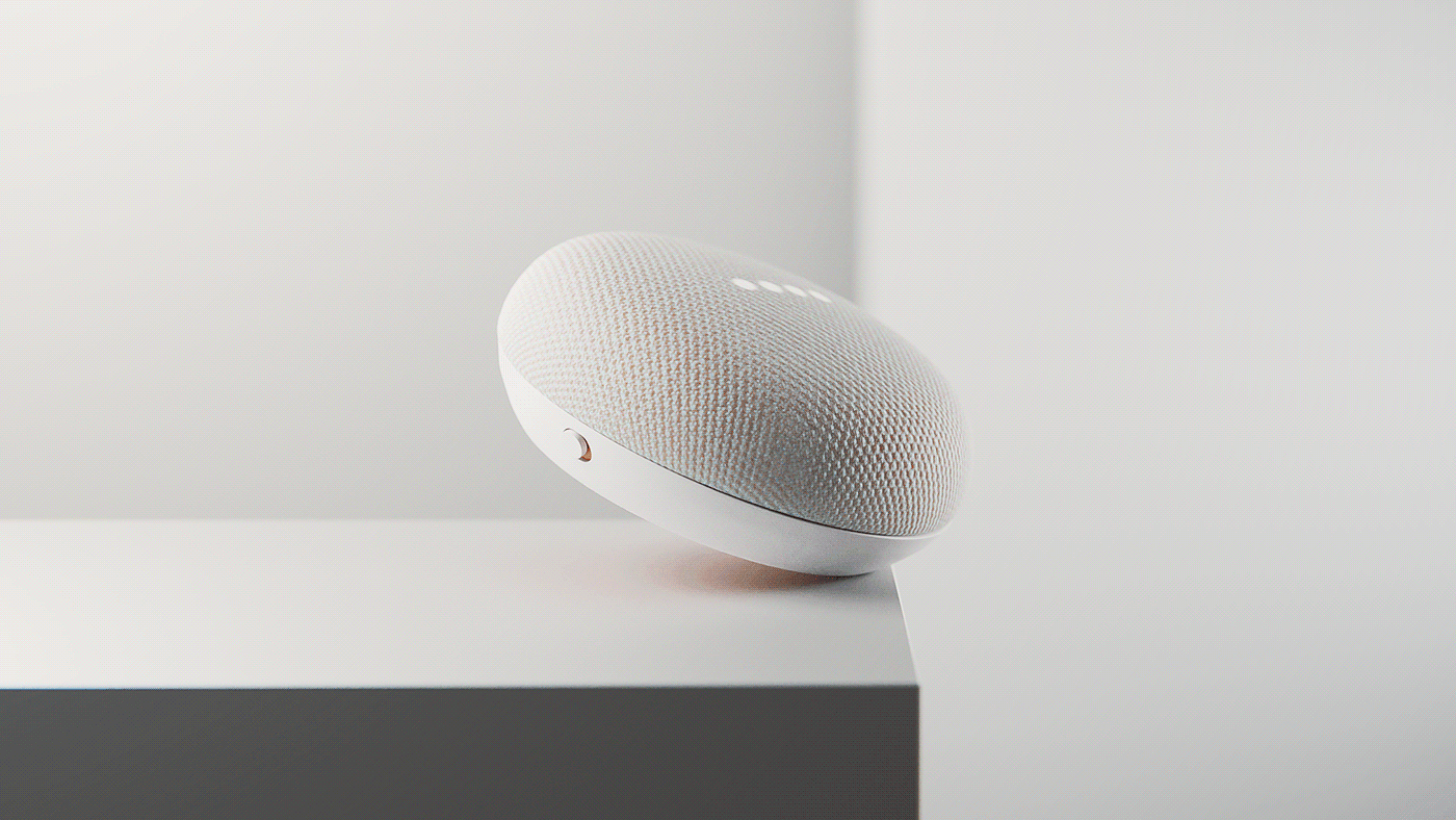 扬声器，迷你，Google Home，3d，渲染，