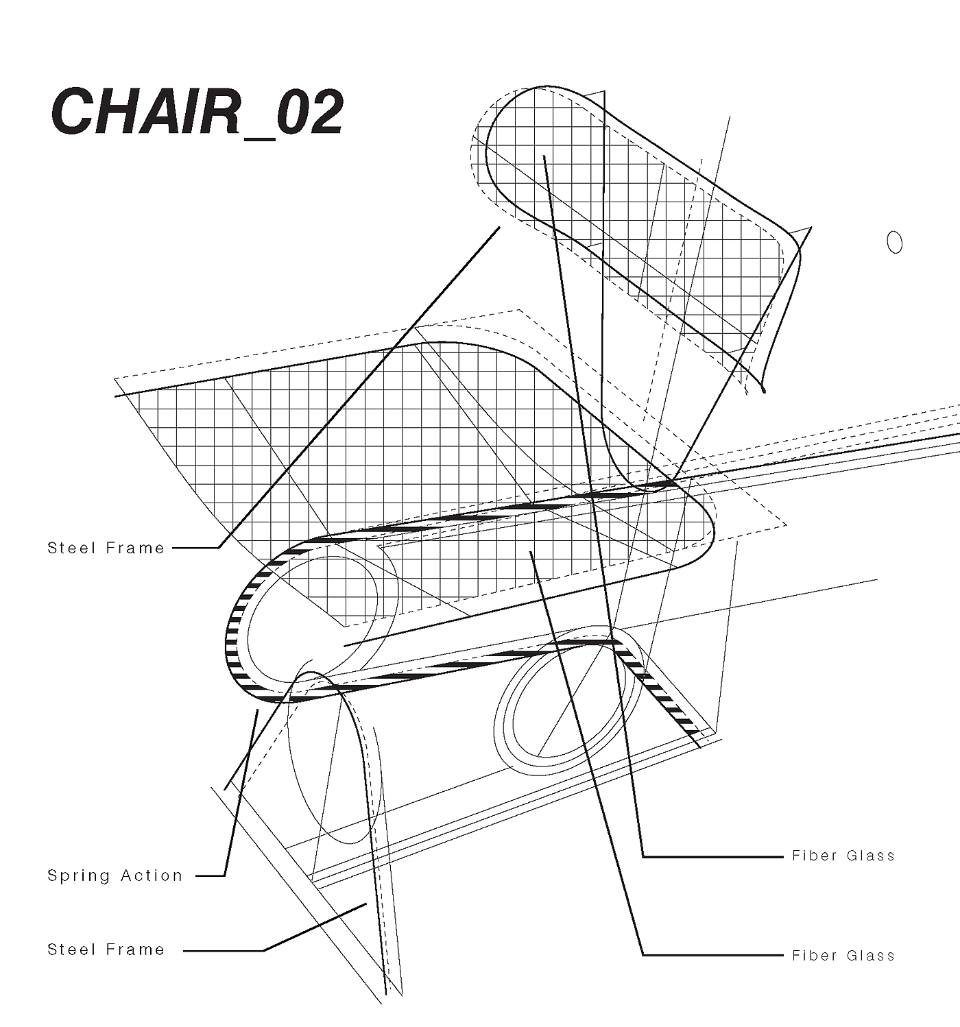 椅子，u型，3d，产品设计，金属，