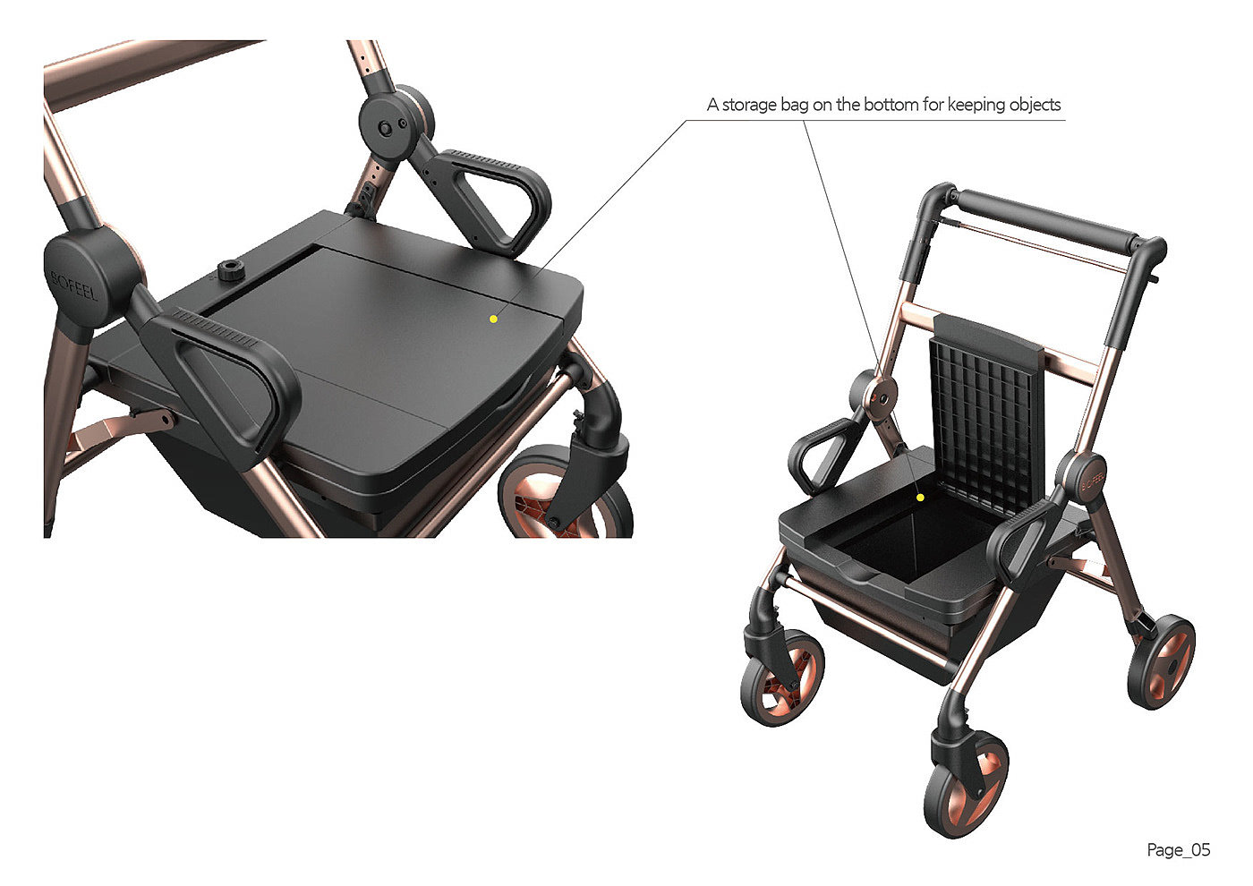 Walker，3d，brand，chair，Hand push chair，Foldable，