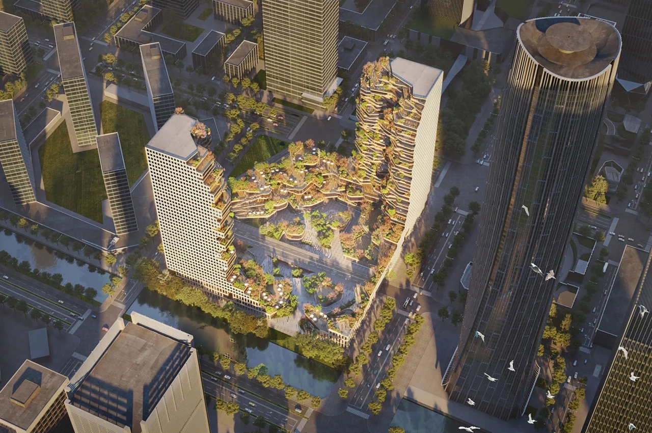 skyscraper，Architectural design，MVRDV，Lamination，L-shaped，