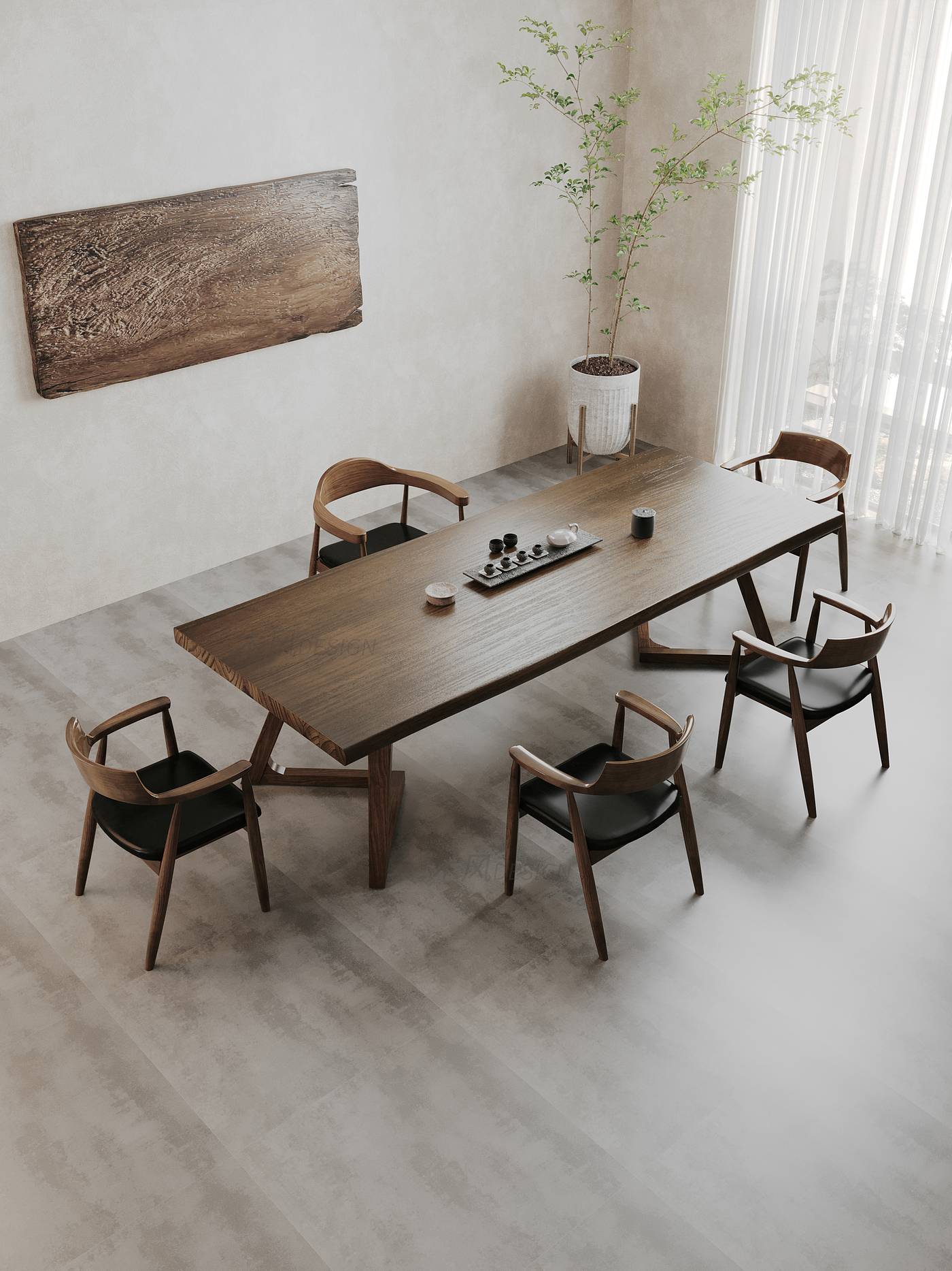 茶桌椅，效果图，家具，电商，实木，corona，