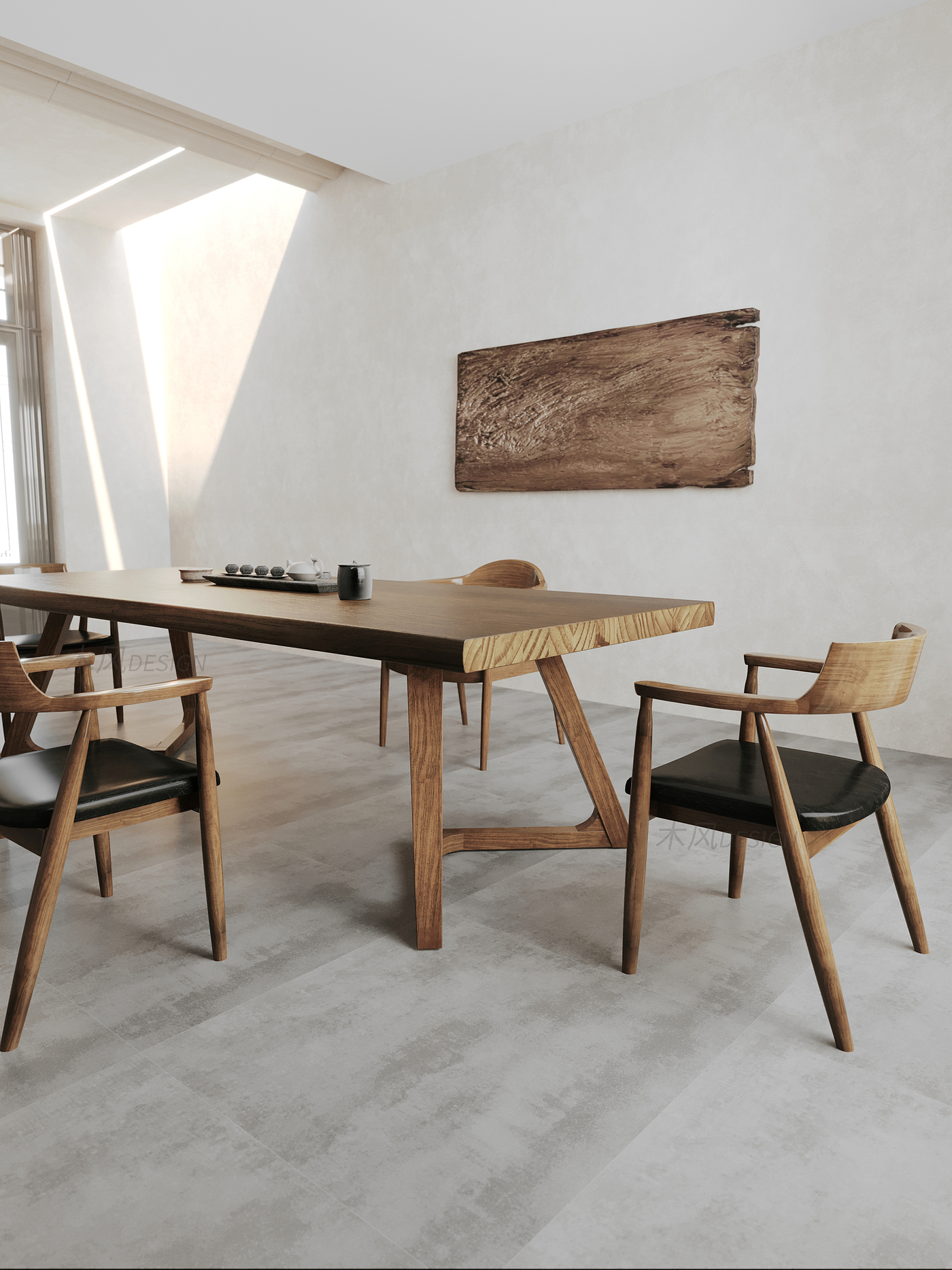 茶桌椅，效果图，家具，电商，实木，corona，