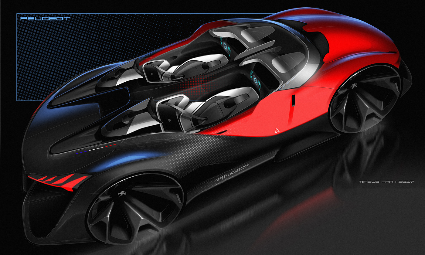 industrial design，Hand drawn，Render，automobile，