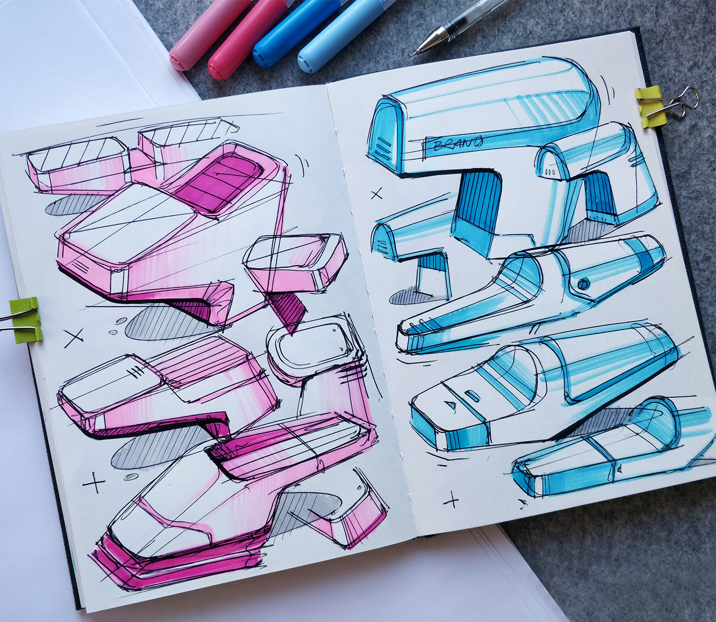 Marius Kindler，Sketch，two thousand and twenty-two，Hand drawn products，Marker expression，