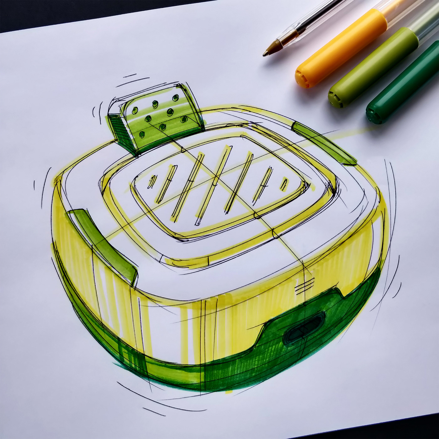 Marius Kindler，Sketch，two thousand and twenty-two，Hand drawn products，Marker expression，